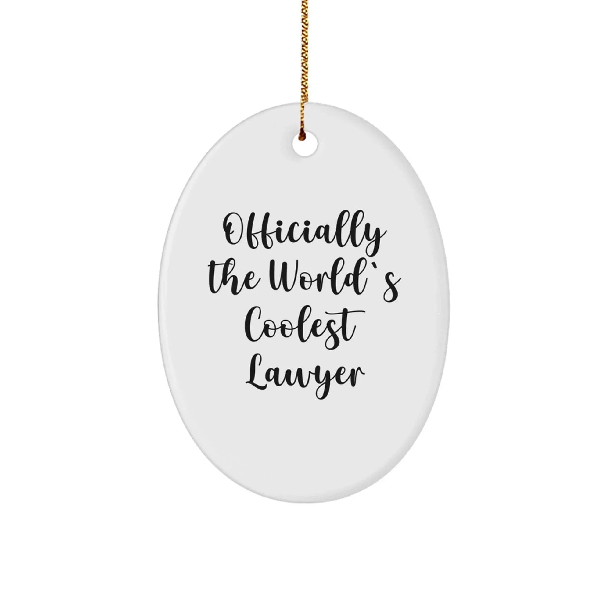 Funny Lawyer Gifts for Men - Oval Ornament - Officially The World's Coolest Lawyer - Gifts from Friends, Family, or Coworkers for Christmas Unique Gifts