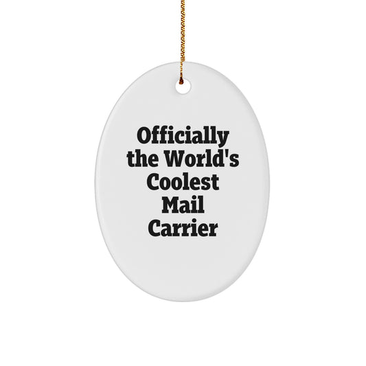Funny Mail Carrier Oval Ornament Gifts from Friends for Mail Carrier Christmas Unique - Image 1