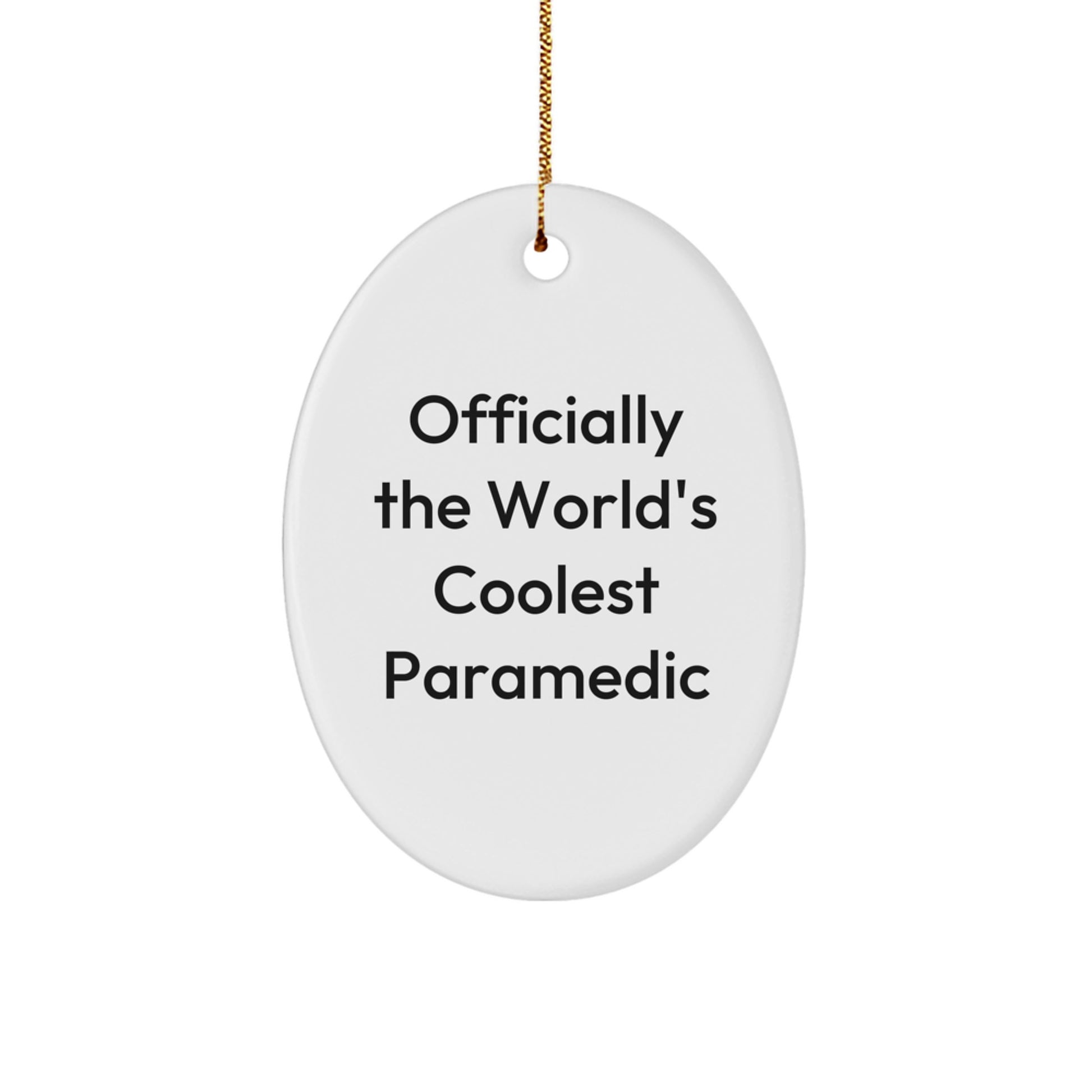 Funny Rescue Worker Gifts, Officially The World's Coolest Rescue Worker Oval Ornament, Christmas Unique Gifts for Rescue Worker Men, Women, Friends, Coworkers, Family - Image 1