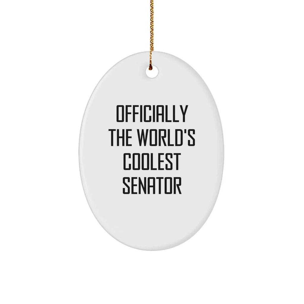 Funny Senator Oval Ornament Gifts from Friends - Officially The World's Coolest Senator - Christmas Unique Gifts for Senator
