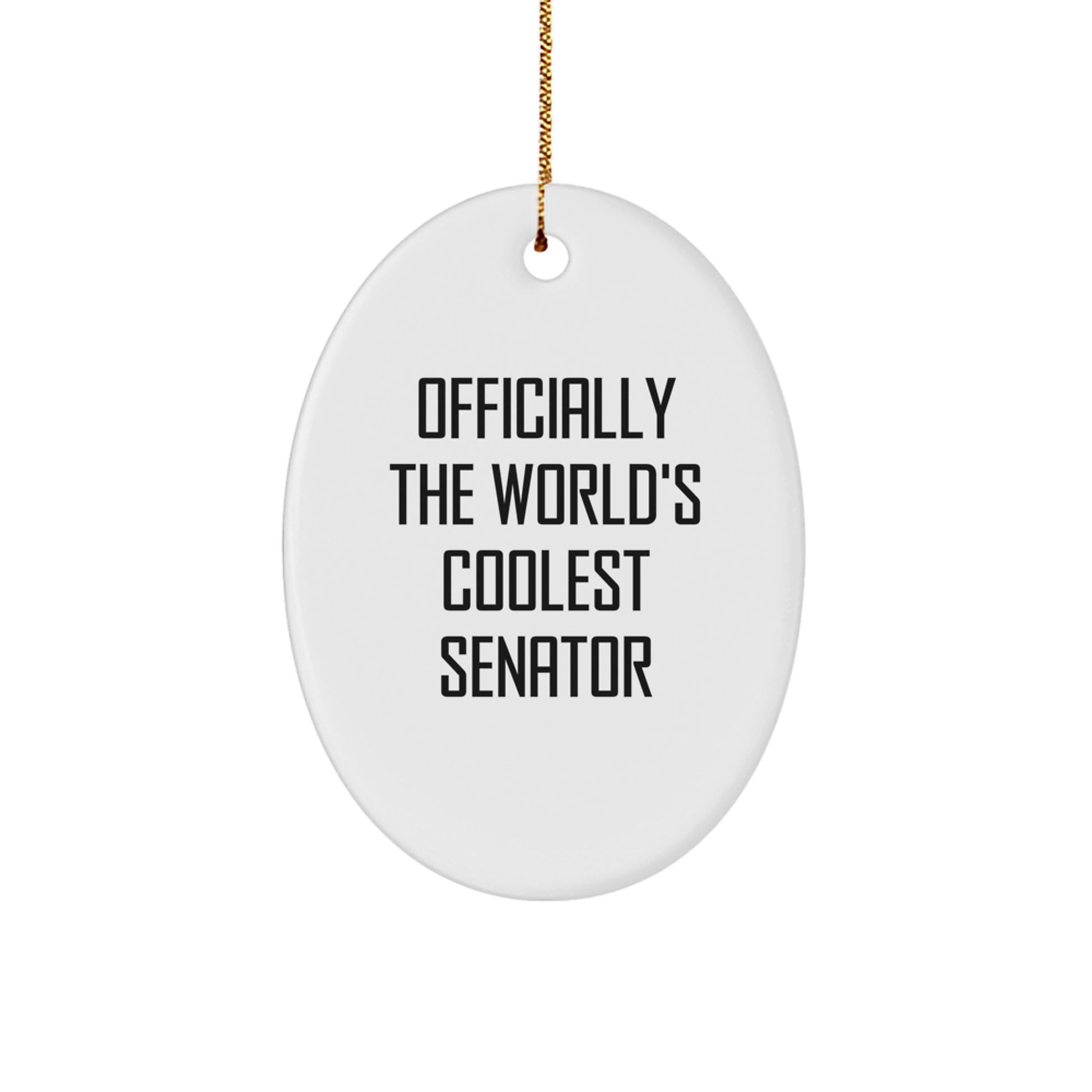Funny Senator Oval Ornament Gifts from Friends - Officially The World's Coolest Senator - Christmas Unique Gifts for Senator - Image 1