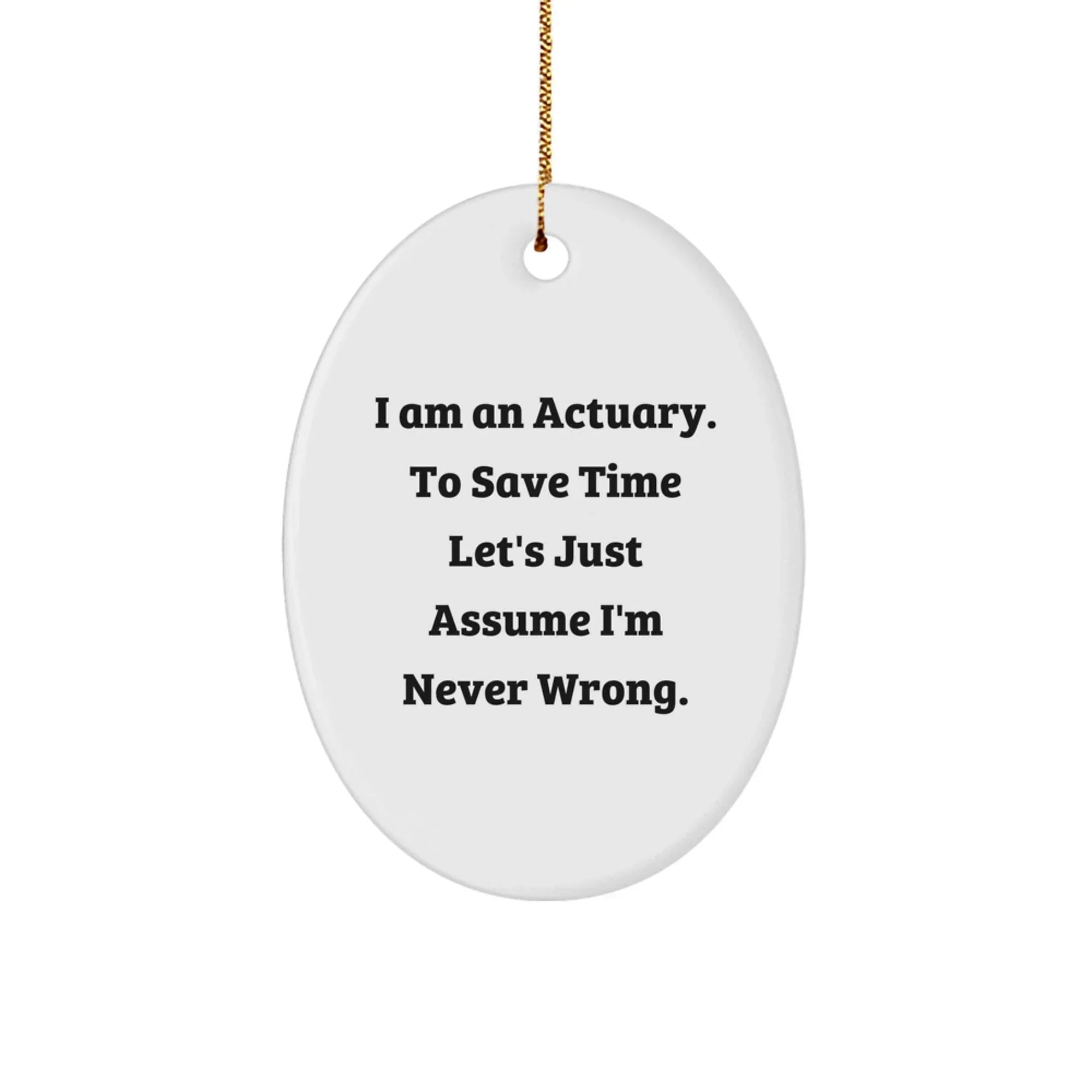 Funny Actuary Oval Ornament Gifts for Men - I Am An Actuary Gifts from Friends, Oval Shaped Ornament for Christmas Unique Decorations - Actuary Christmas Unique Gifts