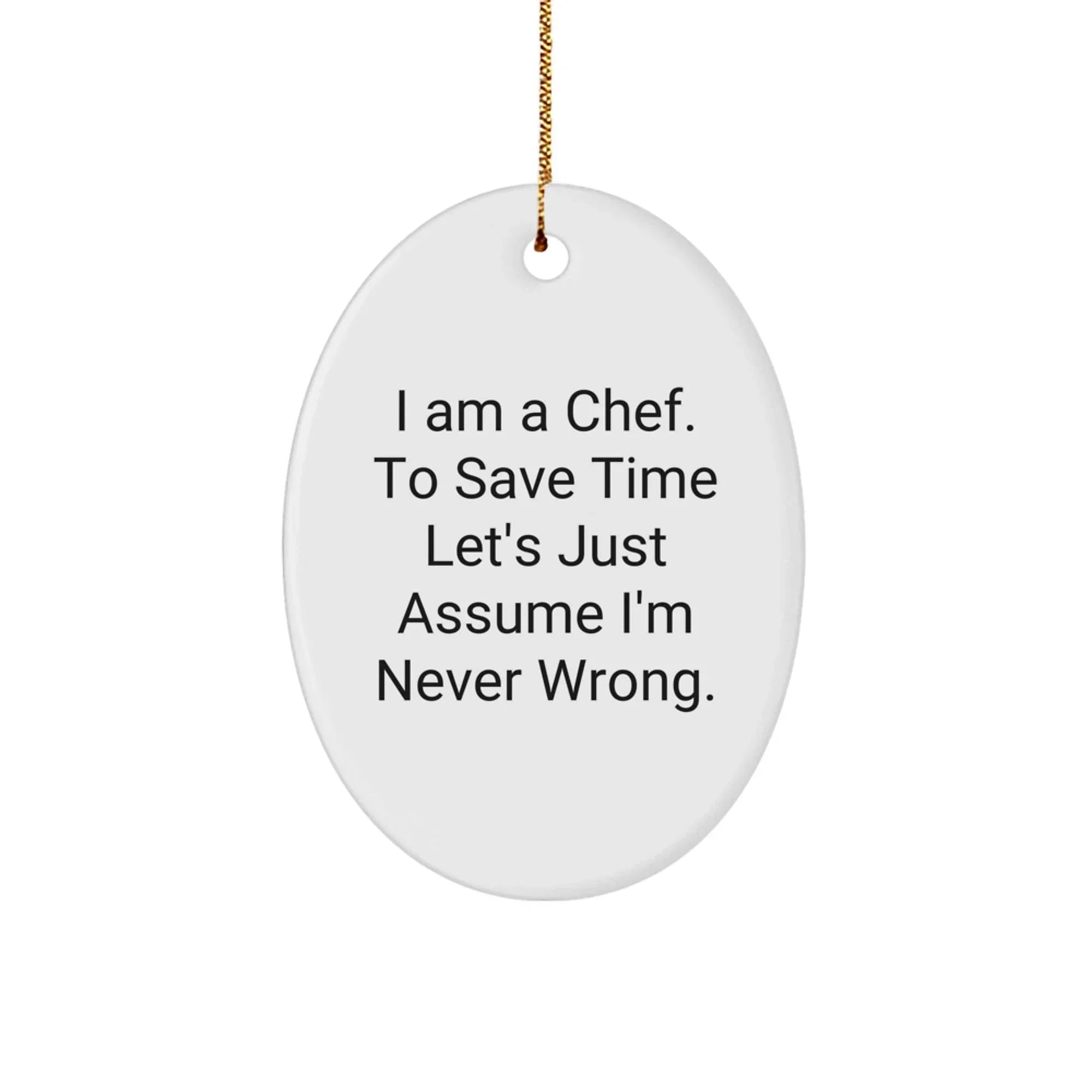 Funny Chef Oval Ornament Gifts for Men from Friends, Christmas Unique Gifts for Chef