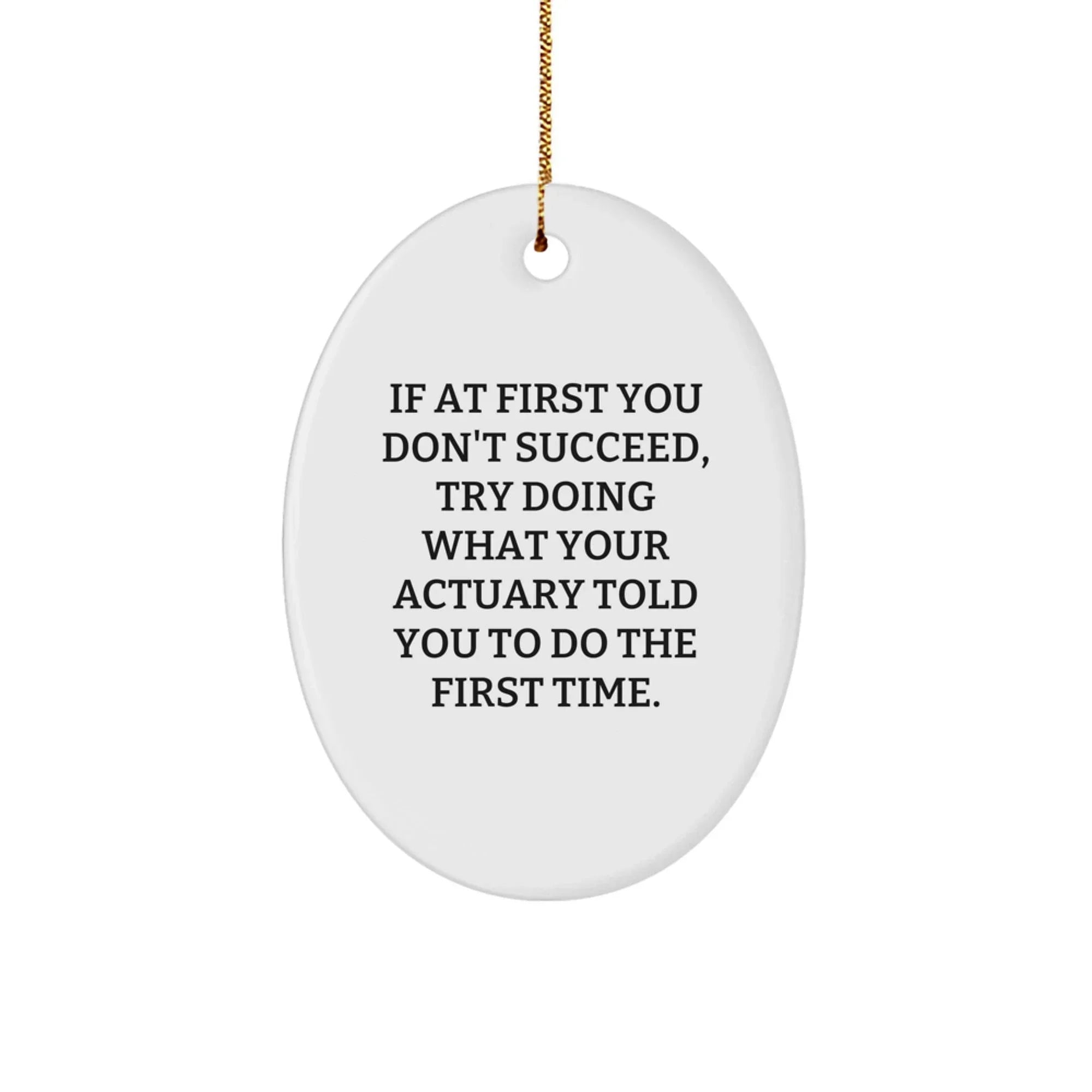 Funny Actuary Gifts for Actuary Friends and Family, Oval Ornament with Quote - Gifts from Men, Women, Coworkers