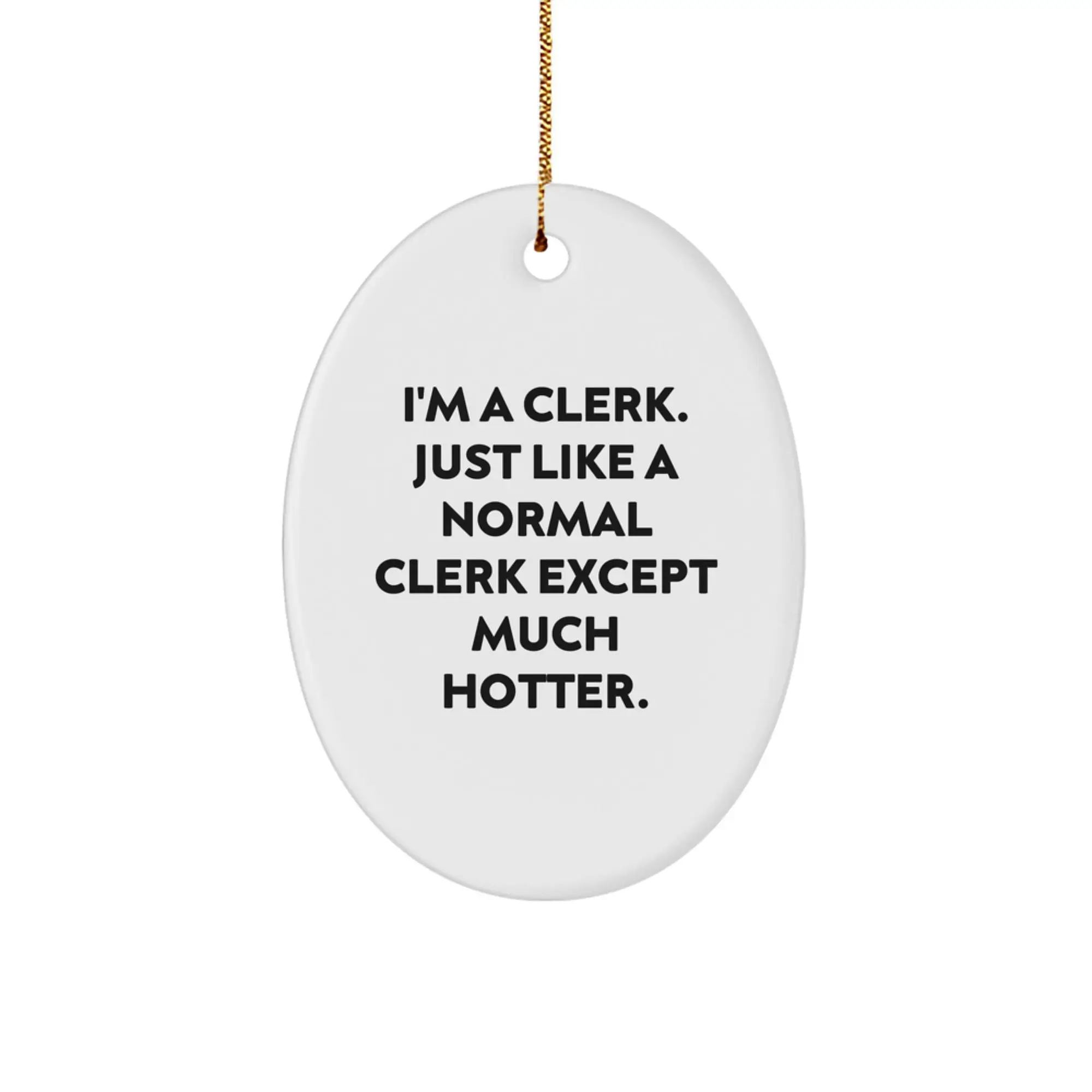 Clerk Oval Ornament Keepsake for Him Christmas Gift - Image 1
