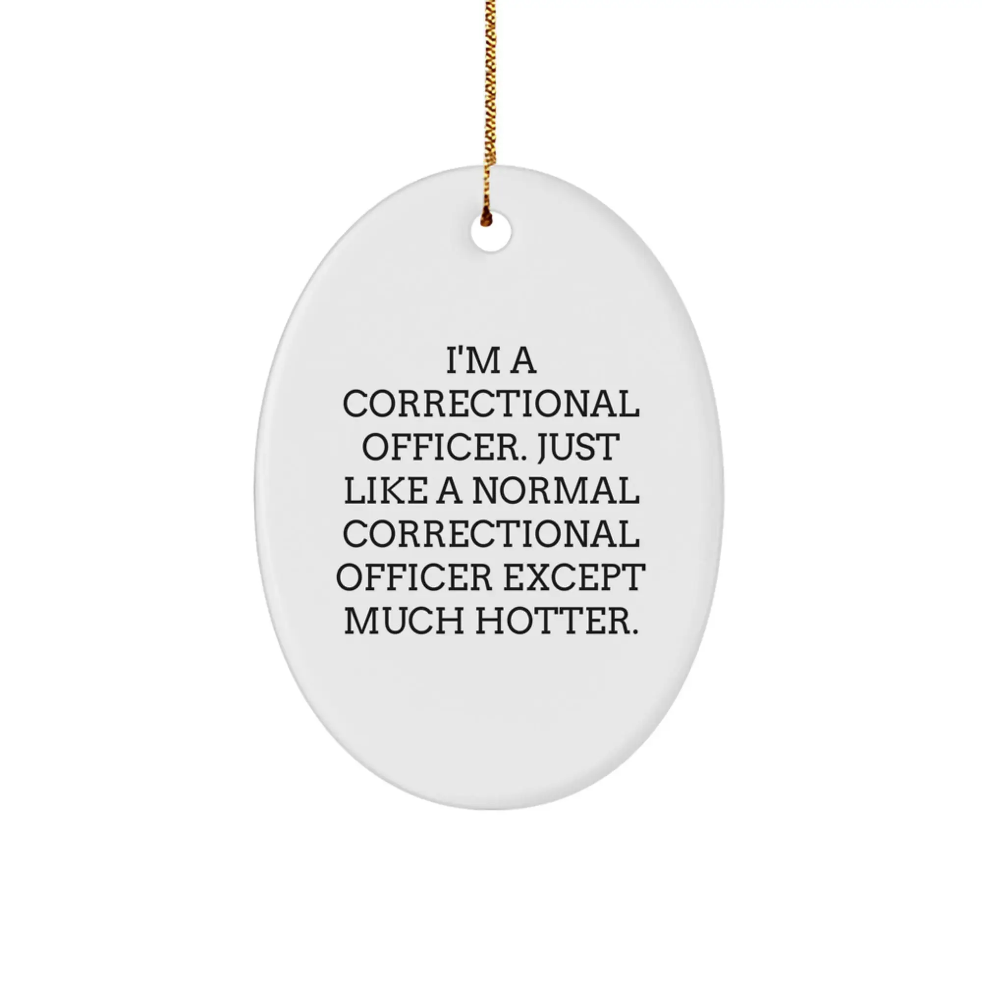 Funny Correctional Officer Gifts for Men, Unique Oval Ornament for Correctional Officer by Friends, Coworkers, Family - I'm A Correctional Officer - Image 1
