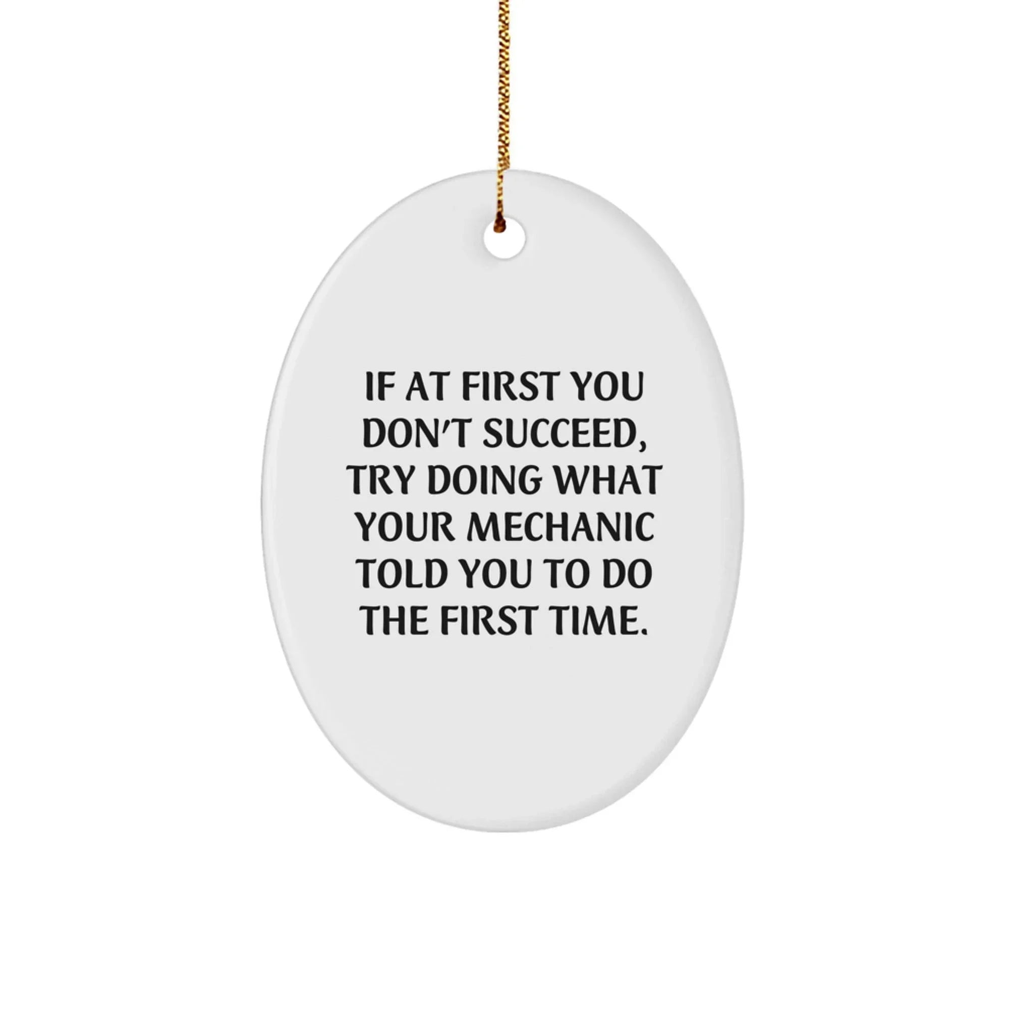 Funny Mechanic Oval Ornament Gifts from Friends for Mechanic at Christmas