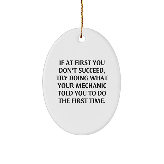 Funny Mechanic Oval Ornament Gifts from Friends for Mechanic at Christmas - Image 1