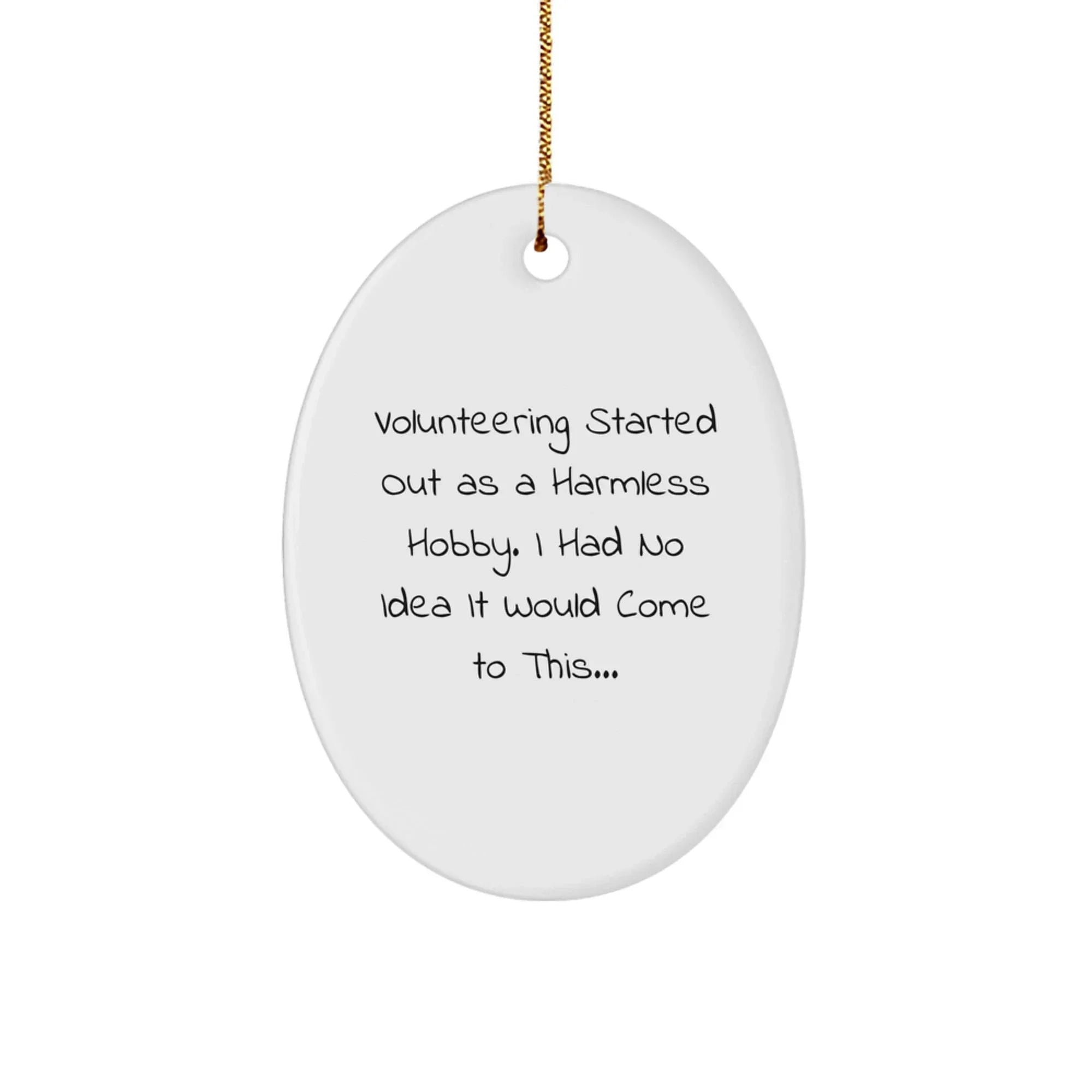 Funny Volunteering Oval Ornament Gifts from Friends, Coworkers, Family for Christmas Unique Gifts