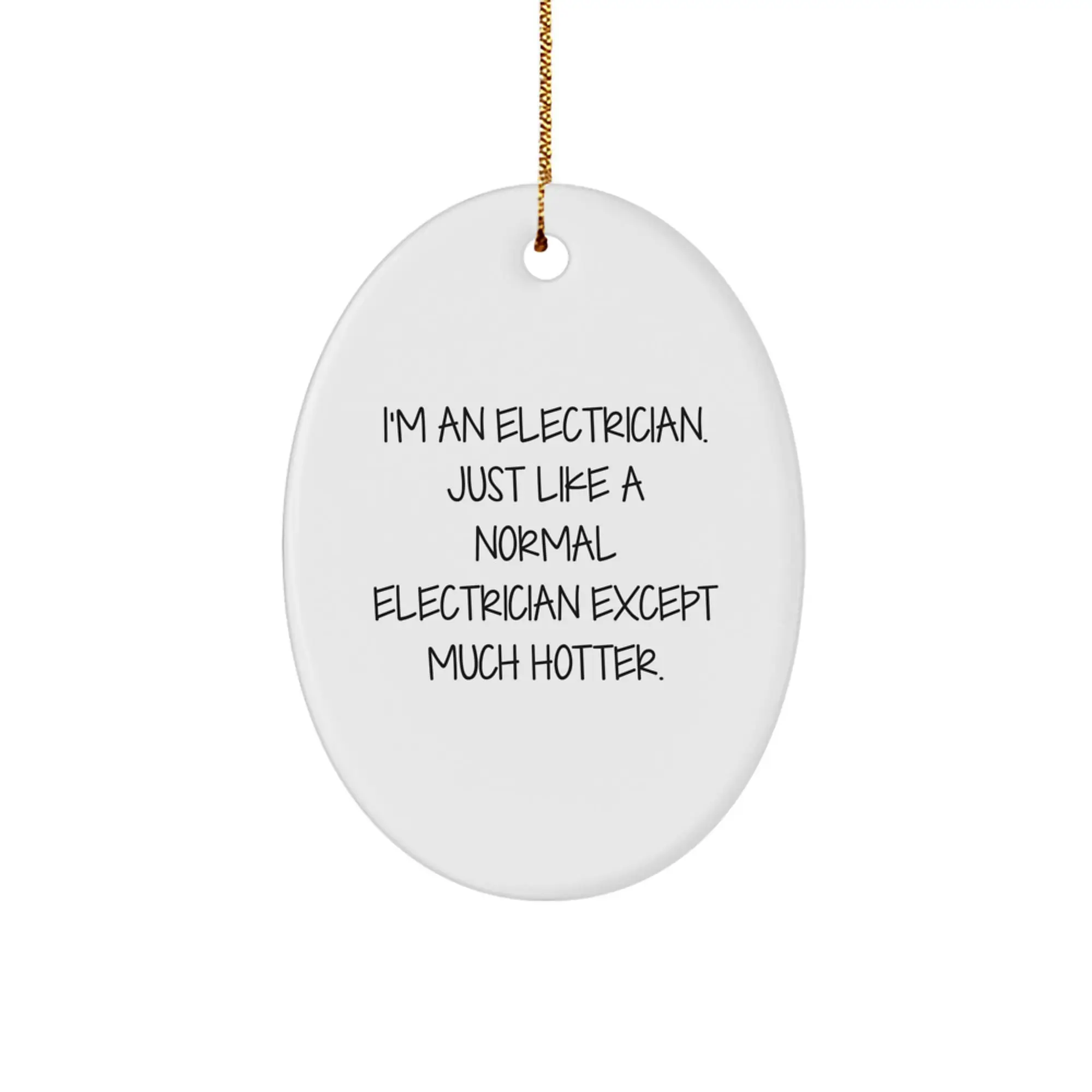 Christmas Gift for Her Electrician Keepsake Oval Ornament Present - Image 1