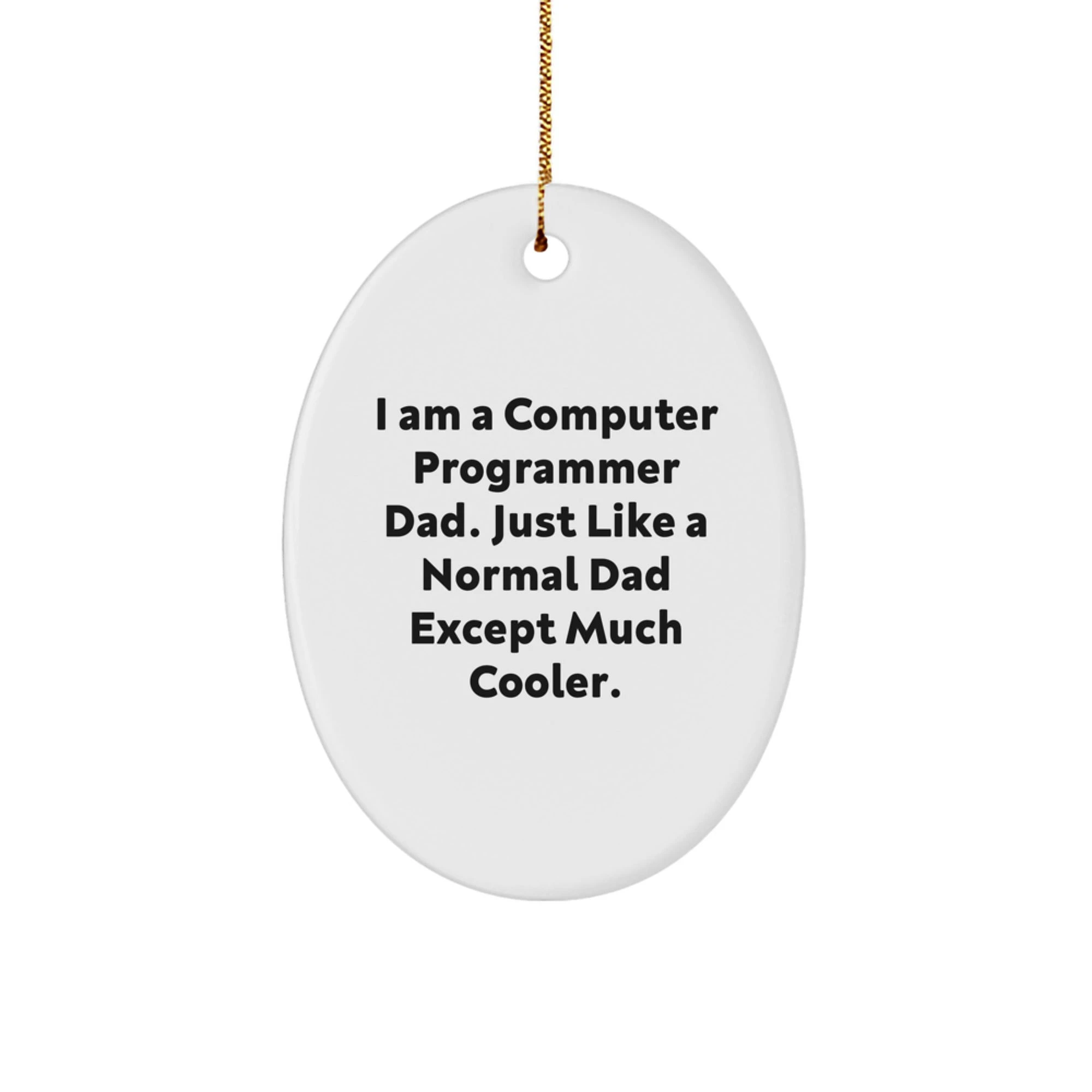Gifts for Computer Programmer Dad - Funny Oval Ornament, Computer Programmer Gifts, Christmas Unique Gifts, Gifts from Family for Computer Programmer