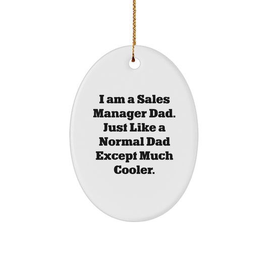 Funny Sales Manager Gifts from Dad, Gifts for Sales Manager Men, Oval Ornament Christmas Unique - Image 1