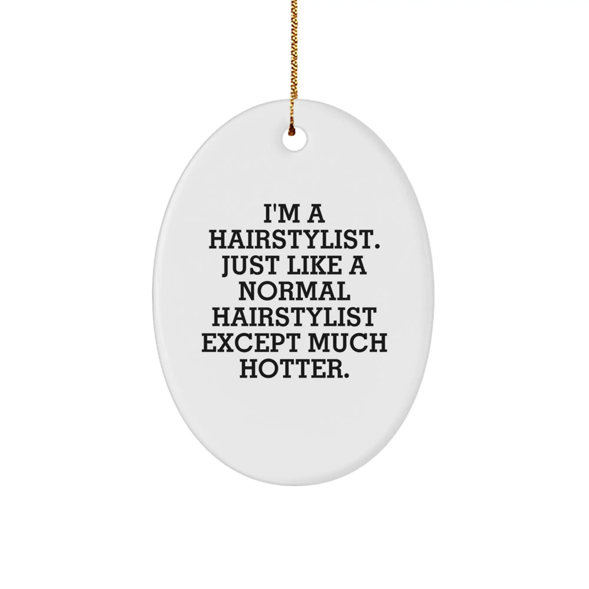 Hairstylist Oval Christmas Ornament for Coworkers Gift – Holiday Cheer - Image 1