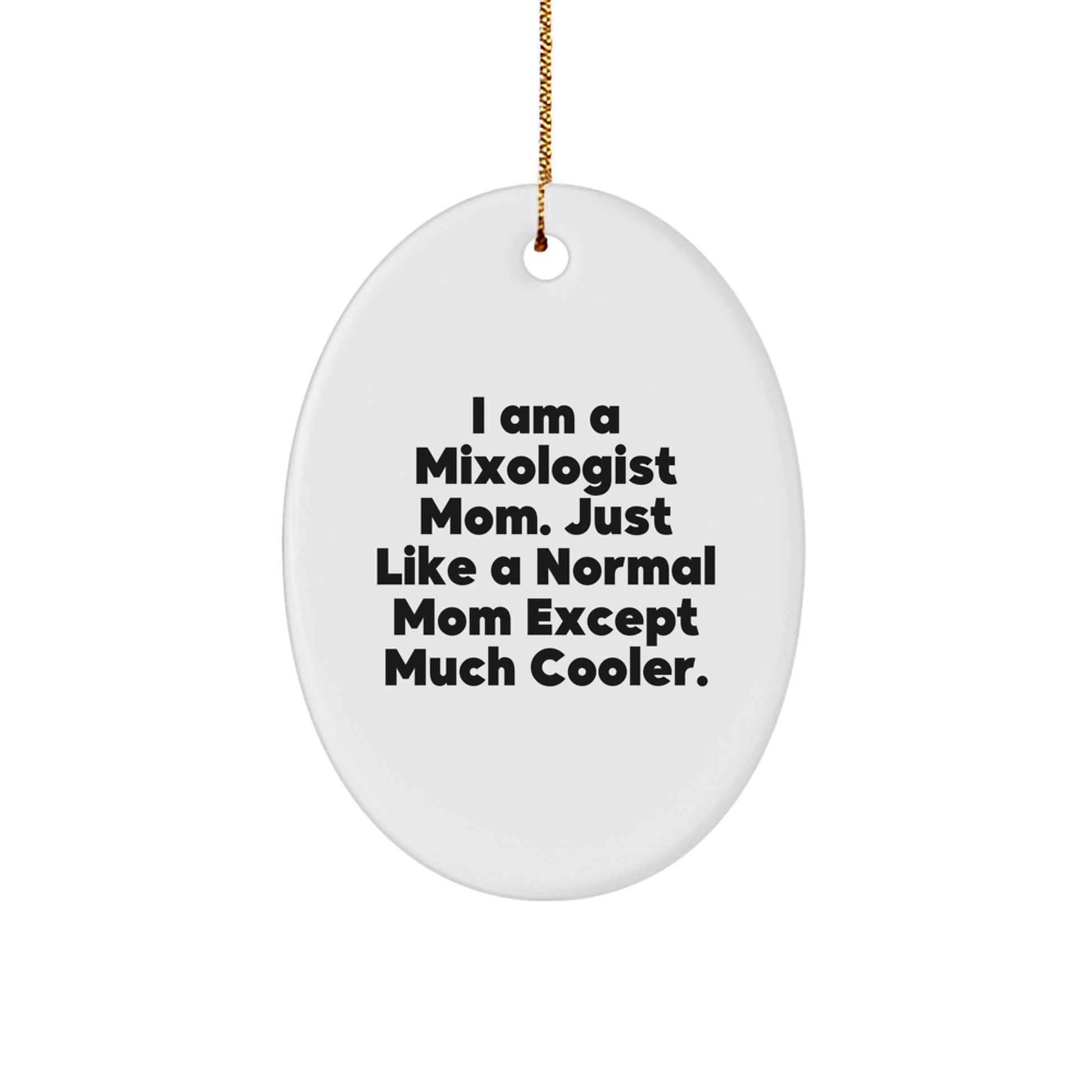 Funny Mixologist Mom Gifts from Family to Friends for Christmas Unique Oval Ornament Decorations - Image 1