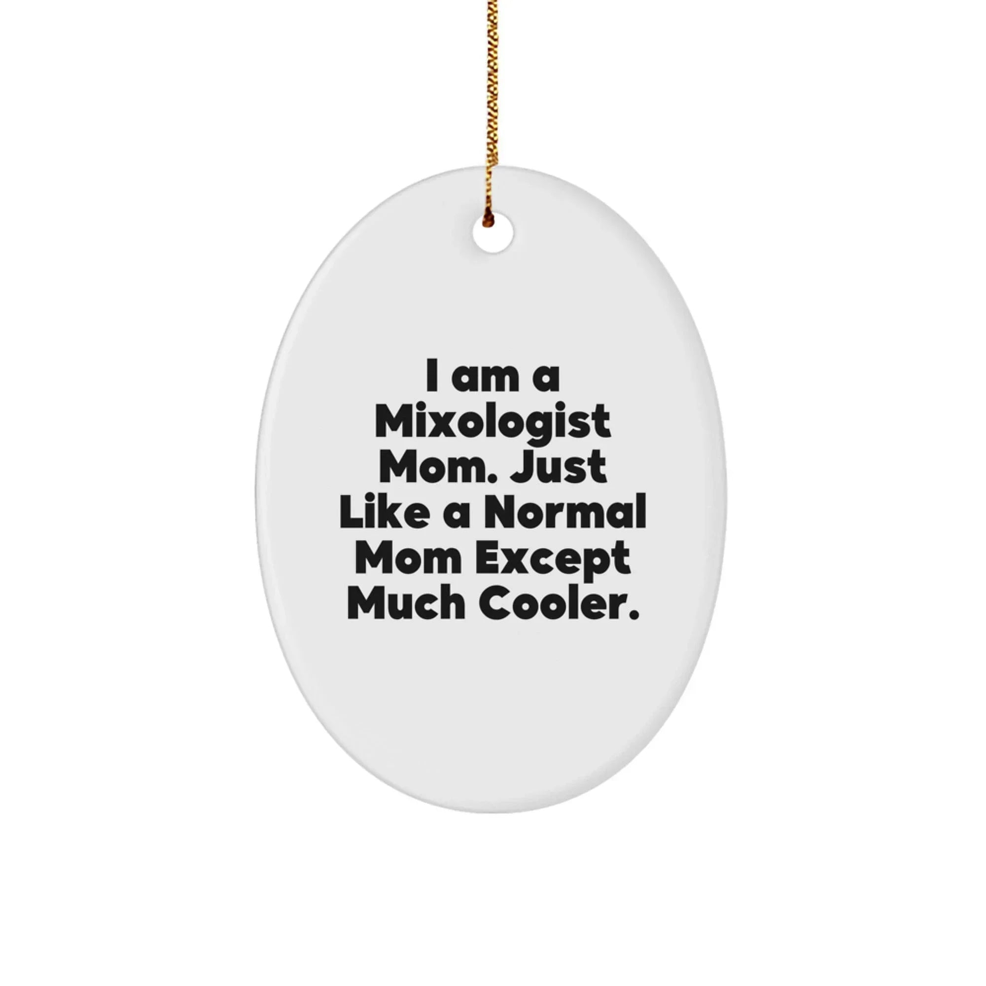 Funny Mixologist Mom Gifts from Family to Friends for Christmas Unique Oval Ornament Decorations