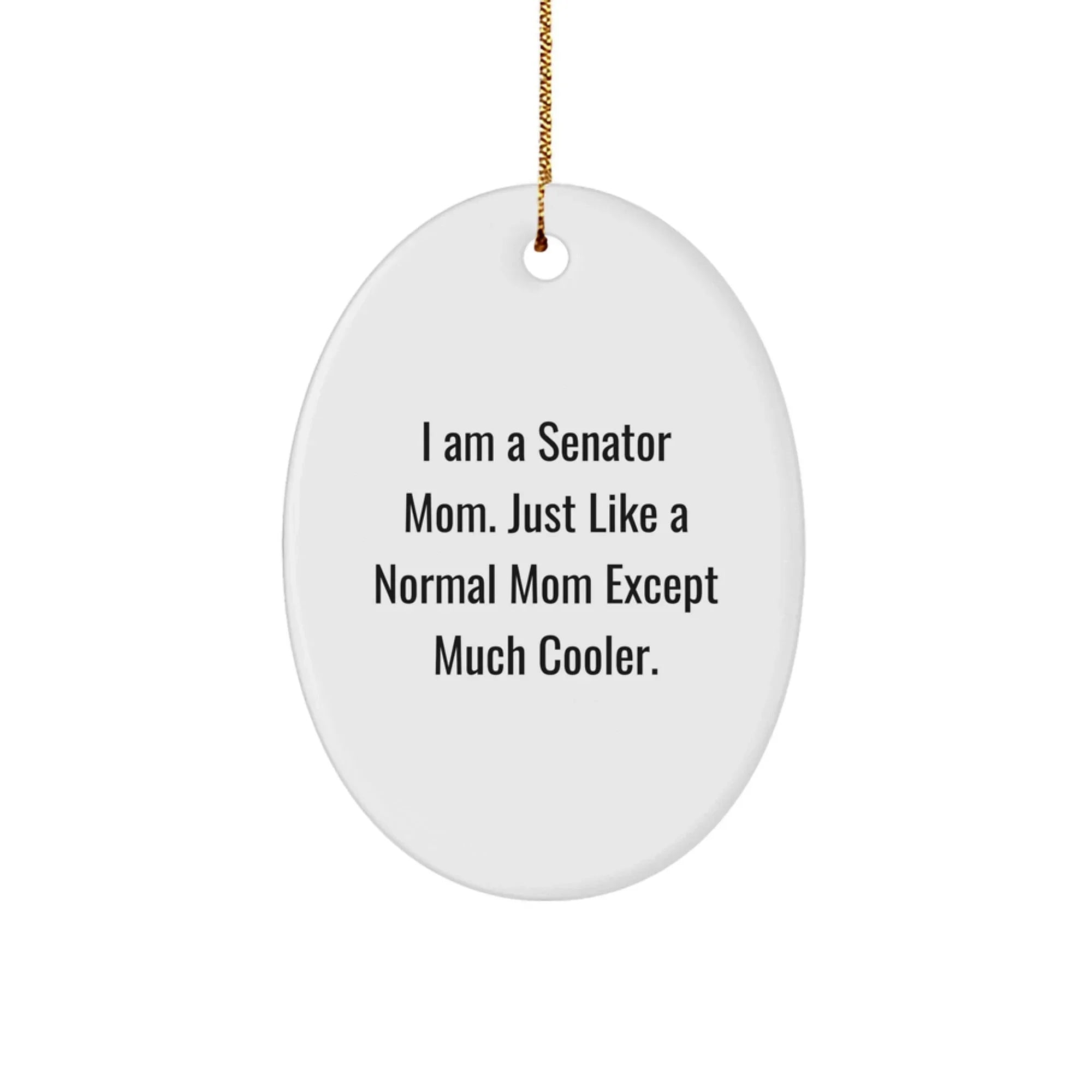 Oval Ornament Gifts from Men for Senator - Funny Senator Mom Quote - Christmas Unique Gifts for Senator Mom