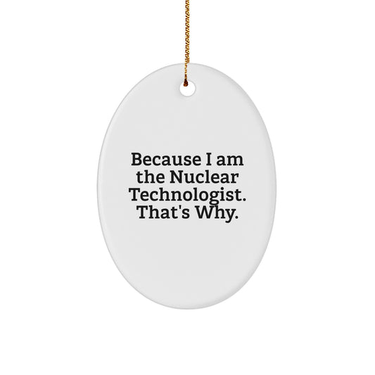 Nuclear Technologist Oval Ornament Gifts from Men to Friends, Funny Christmas Unique Gifts for Him Her - Image 1