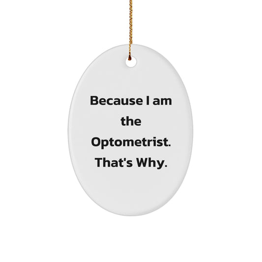 Optometrist Christmas Oval Ornament, Funny Quote Gifts from Men, Women, Friends, or Family for Optometrist, Oval Ornament Decorations - Image 1