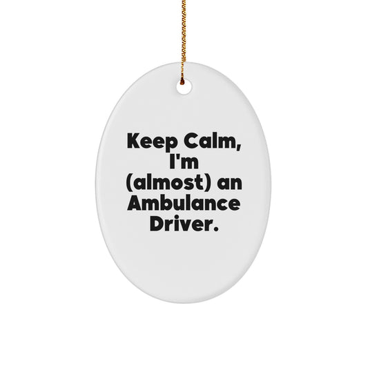 Funny Ambulance Driver Oval Ornament Gifts from Men to Christmas Unique Ambulance Driver Gifts - Image 1