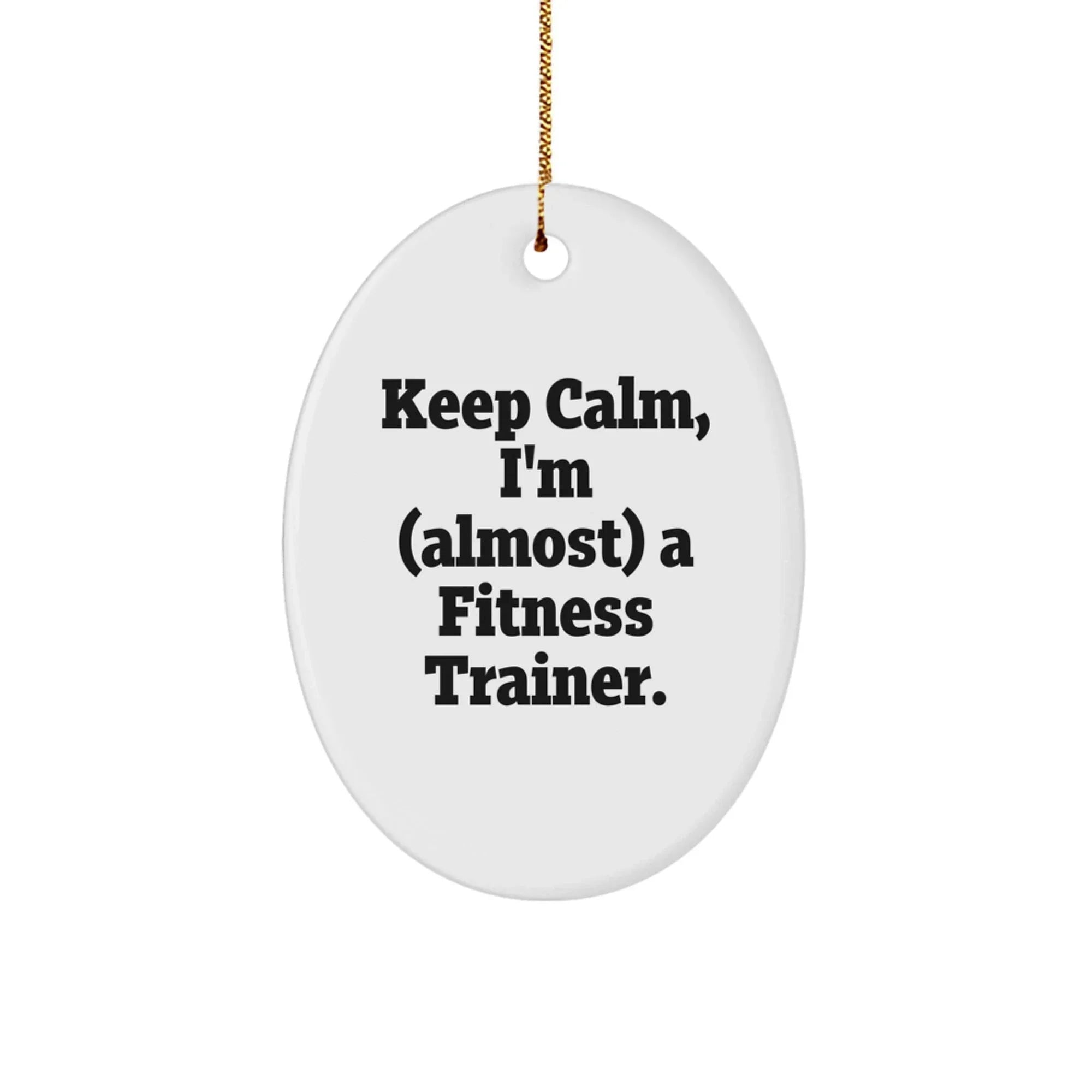 Funny Fitness Trainer Oval Ornament Gifts for Friends from Men, Unique Christmas Decorations