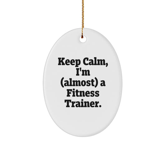 Funny Fitness Trainer Oval Ornament Gifts for Friends from Men, Unique Christmas Decorations - Image 1
