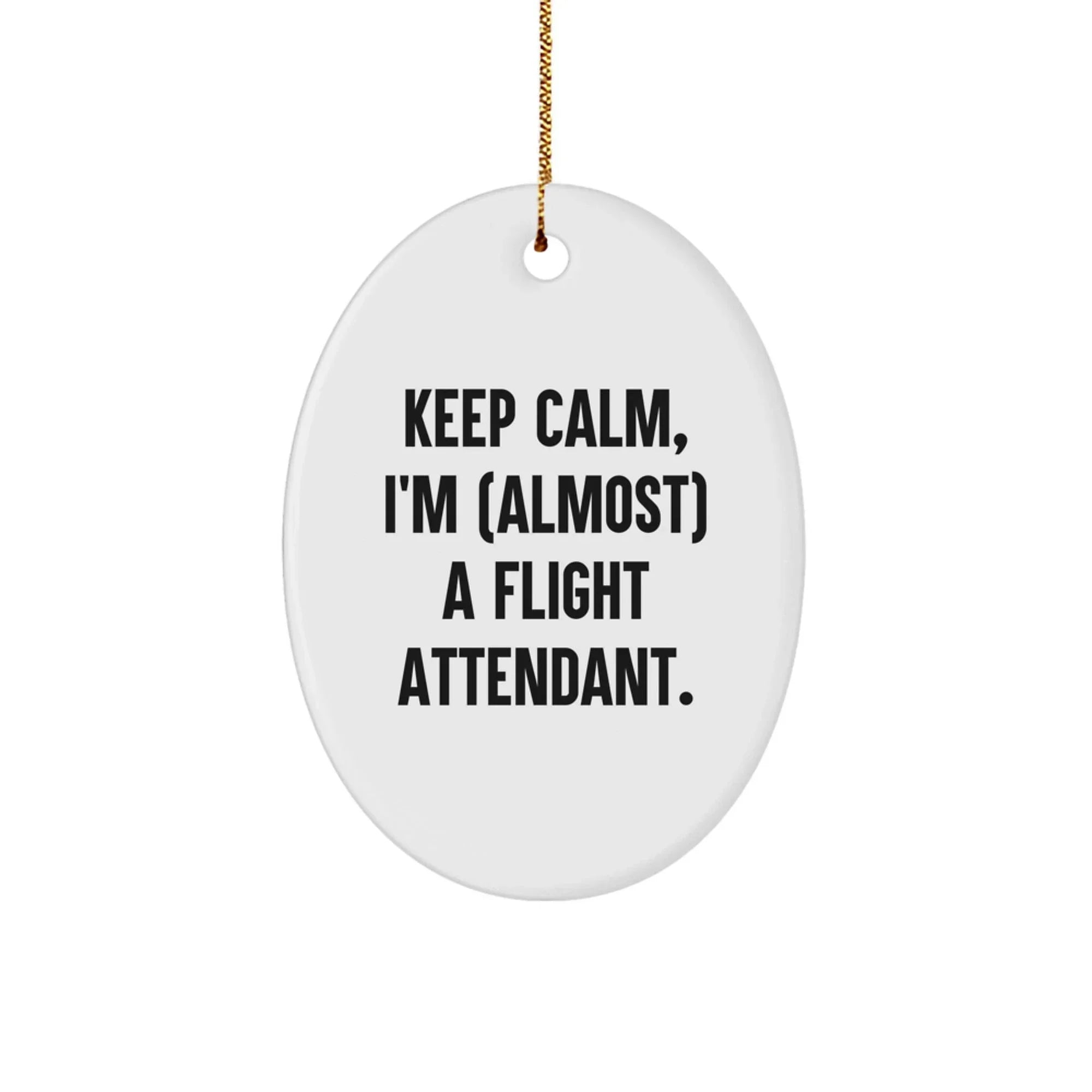 Funny Flight Attendant Gifts from Friends, Oval Ornament for Flight Attendant Friends, Christmas Unique Gifts for Flight Attendant
