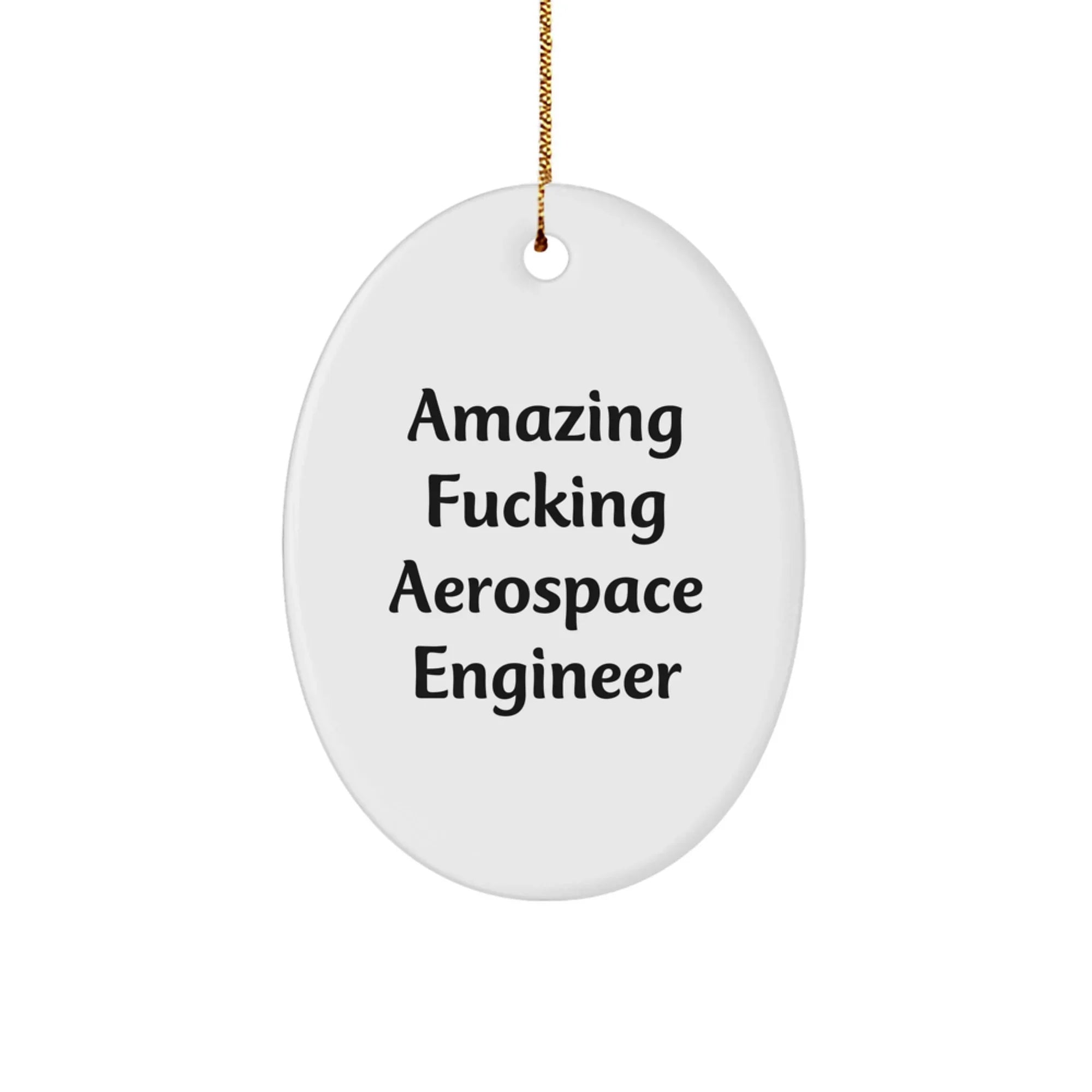 Funny Aerospace Engineer Gifts for Men - Amazing Quote Oval Ornament, Perfect Christmas Unique Gifts from Family