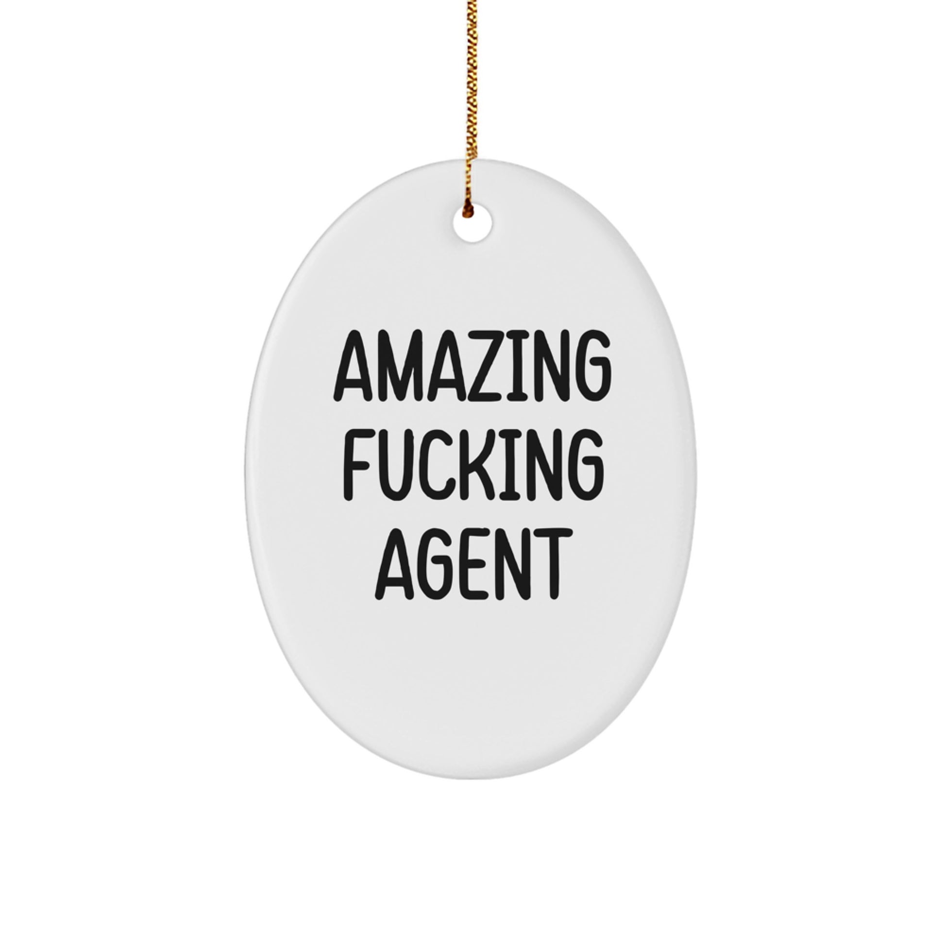 Funny Agent Christmas Unique Gifts from Friends - Oval Ornament - Image 1