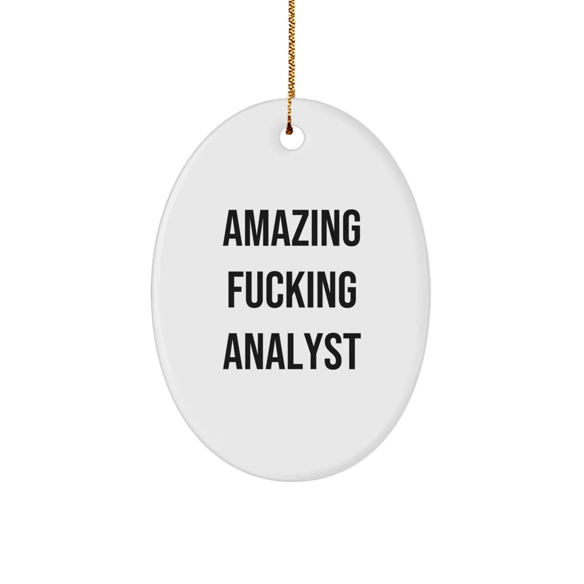 Funny Analyst Christmas Unique Gift, Oval Ornament for Analyst Friends, Unique Gifts from Men to Men, Oval Shaped Analyst Decor for Christmas Unique Gifts