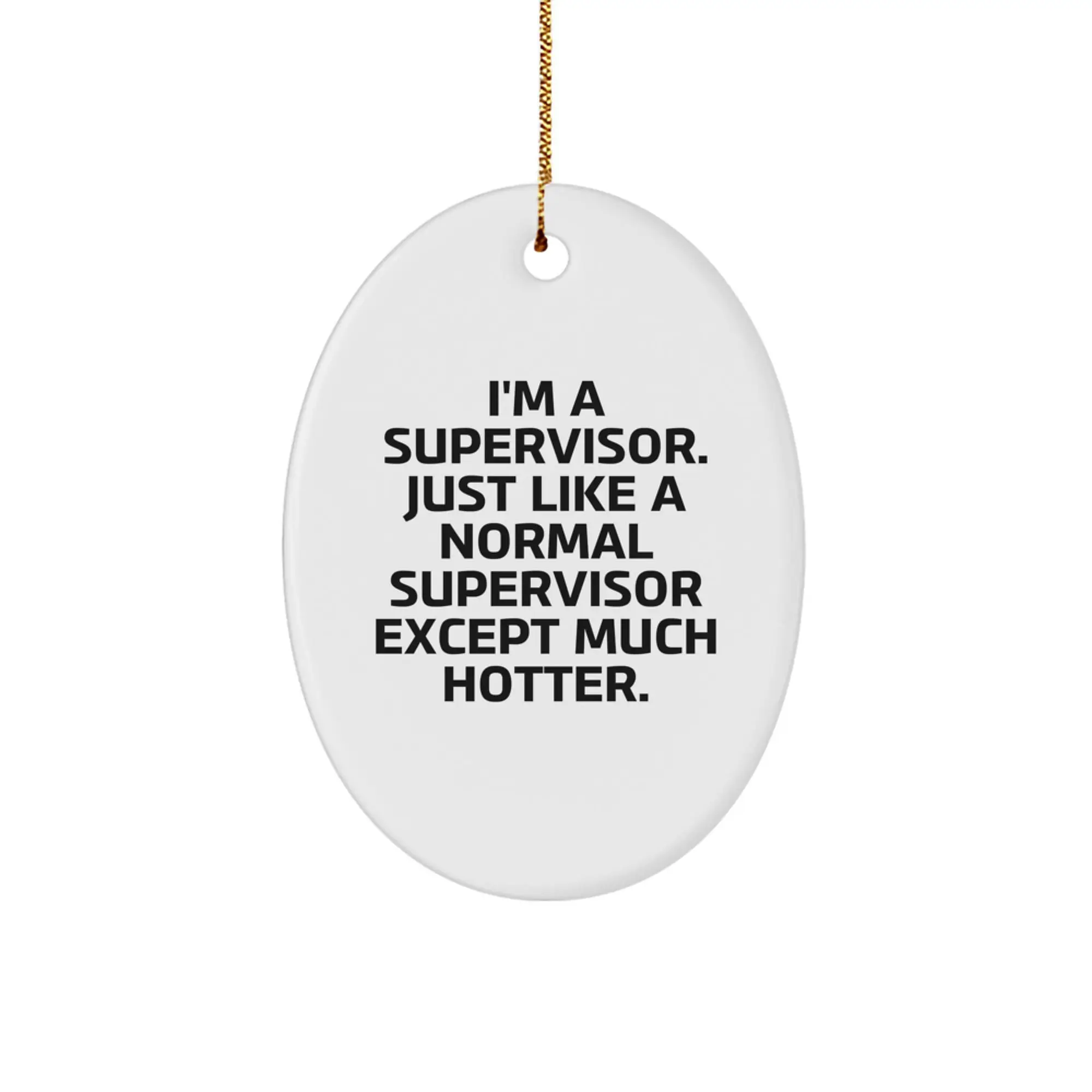 Funny Supervisors Oval Ornament Gifts from Friends to Supervisor, Unique Christmas Unique Gifts for Coworkers, Humorous Supervisor Oval Ornament - Image 1