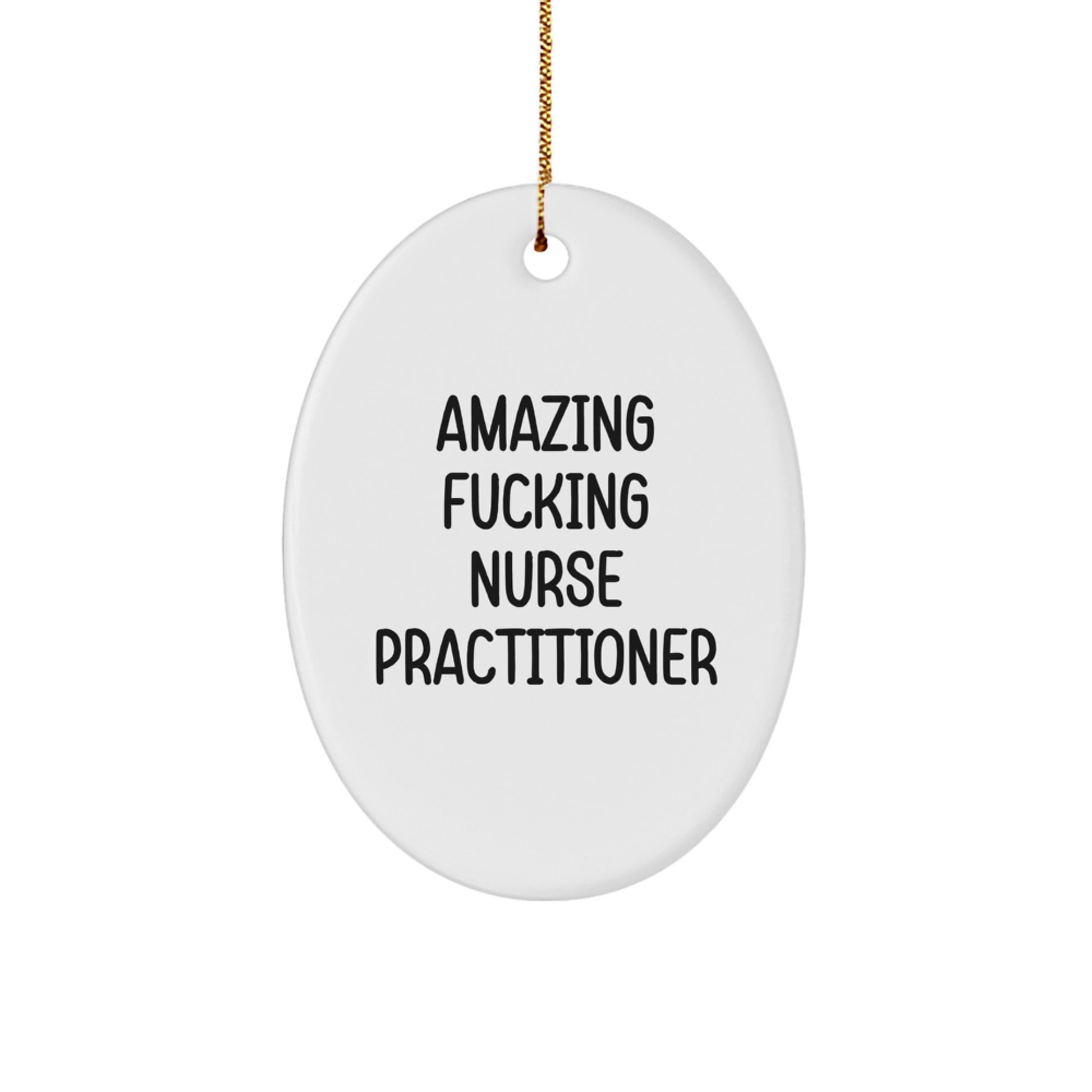 Funny Nurse Practitioner Oval Ornament Gifts from Friends for Christmas Unique Nurse Practitioner - Image 1
