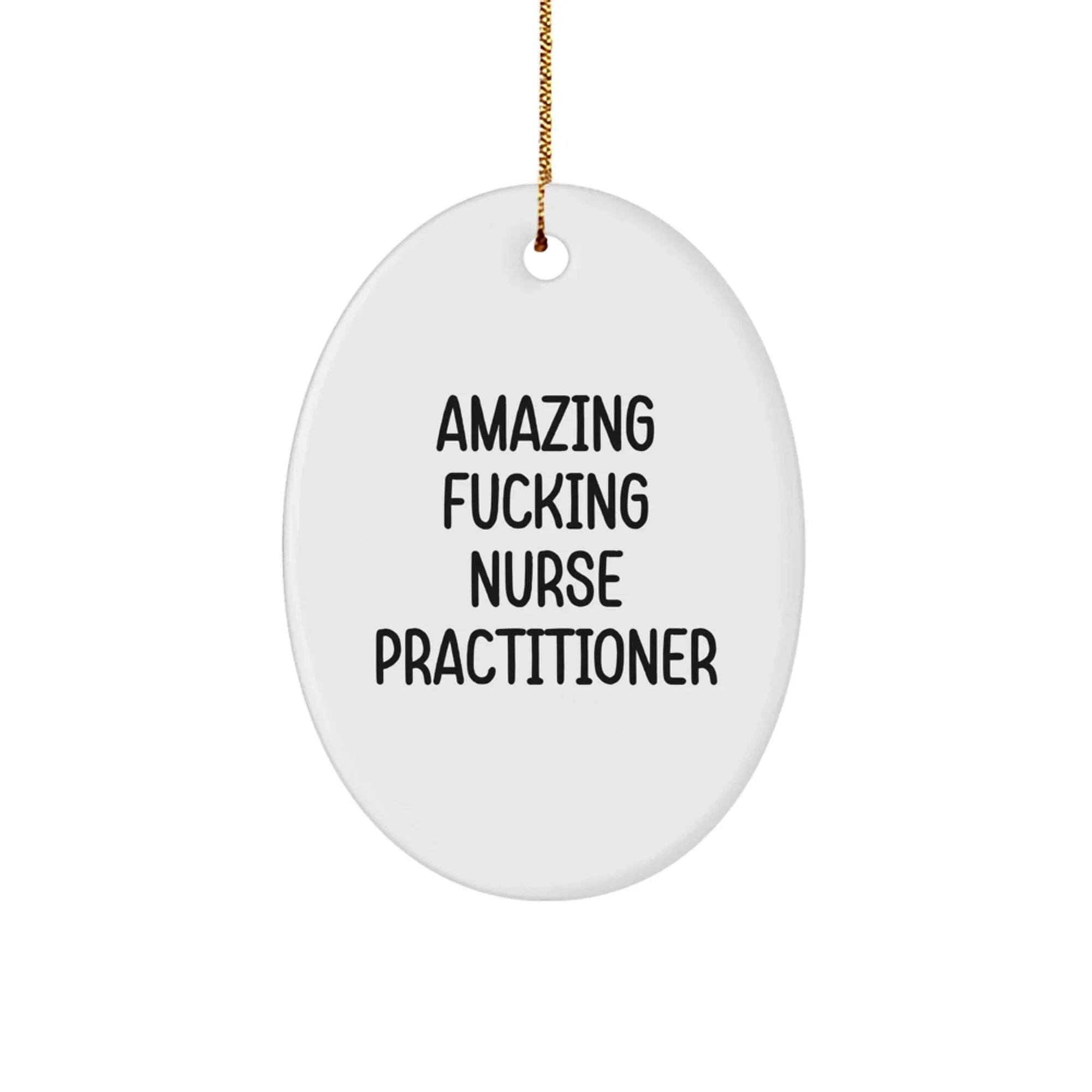 Funny Nurse Practitioner Oval Ornament Gifts from Friends for Christmas Unique Nurse Practitioner