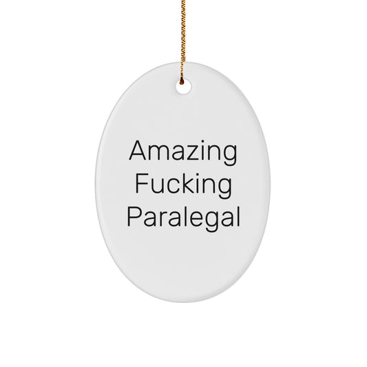 Funny Paralegal Oval Ornament Gifts from Friends for Women Paralegals at Christmas - Image 1