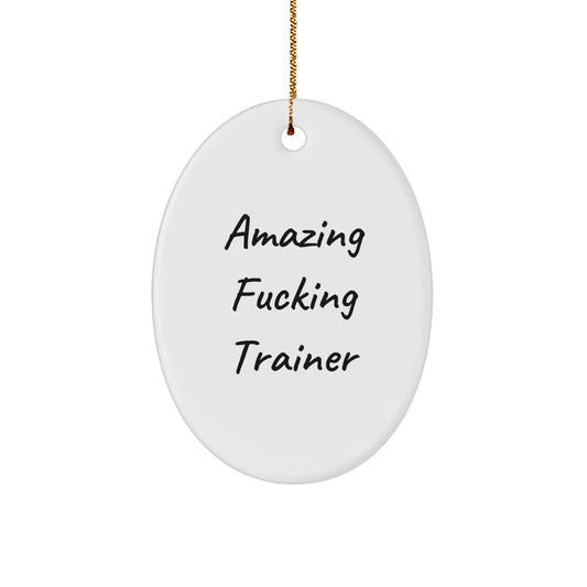Funny Trainer Oval Ornament Gifts from Men to Friends - Oval Ornament for Trainer Enthusiasts, Amazing F--king Trainer Quote, Christmas Unique Gifts - Image 1