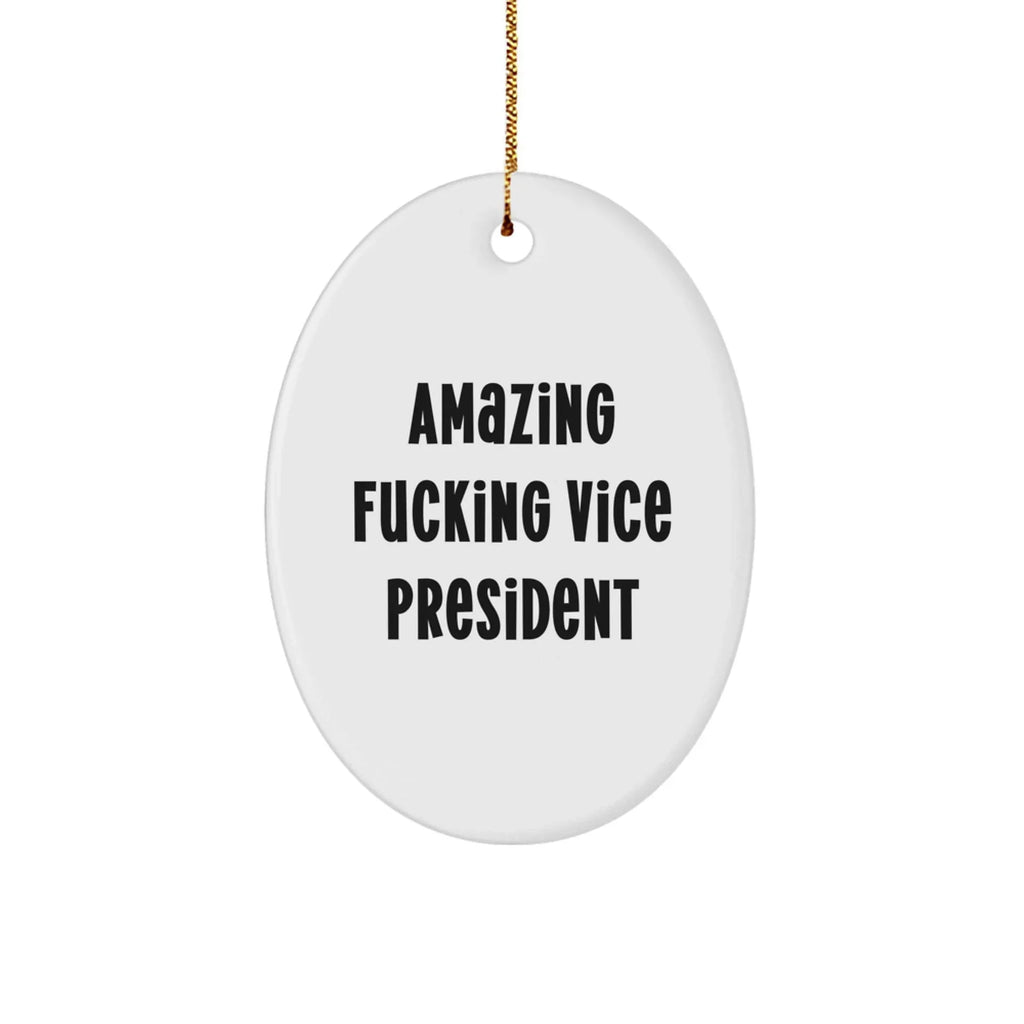 Funny Vice President Oval Ornament Gifts from Friends for Vice President Men, Vice President Oval Ornament Christmas Unique Gifts