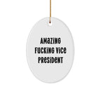 Funny Vice President Oval Ornament Gifts from Friends for Vice President Men, Vice President Oval Ornament Christmas Unique Gifts