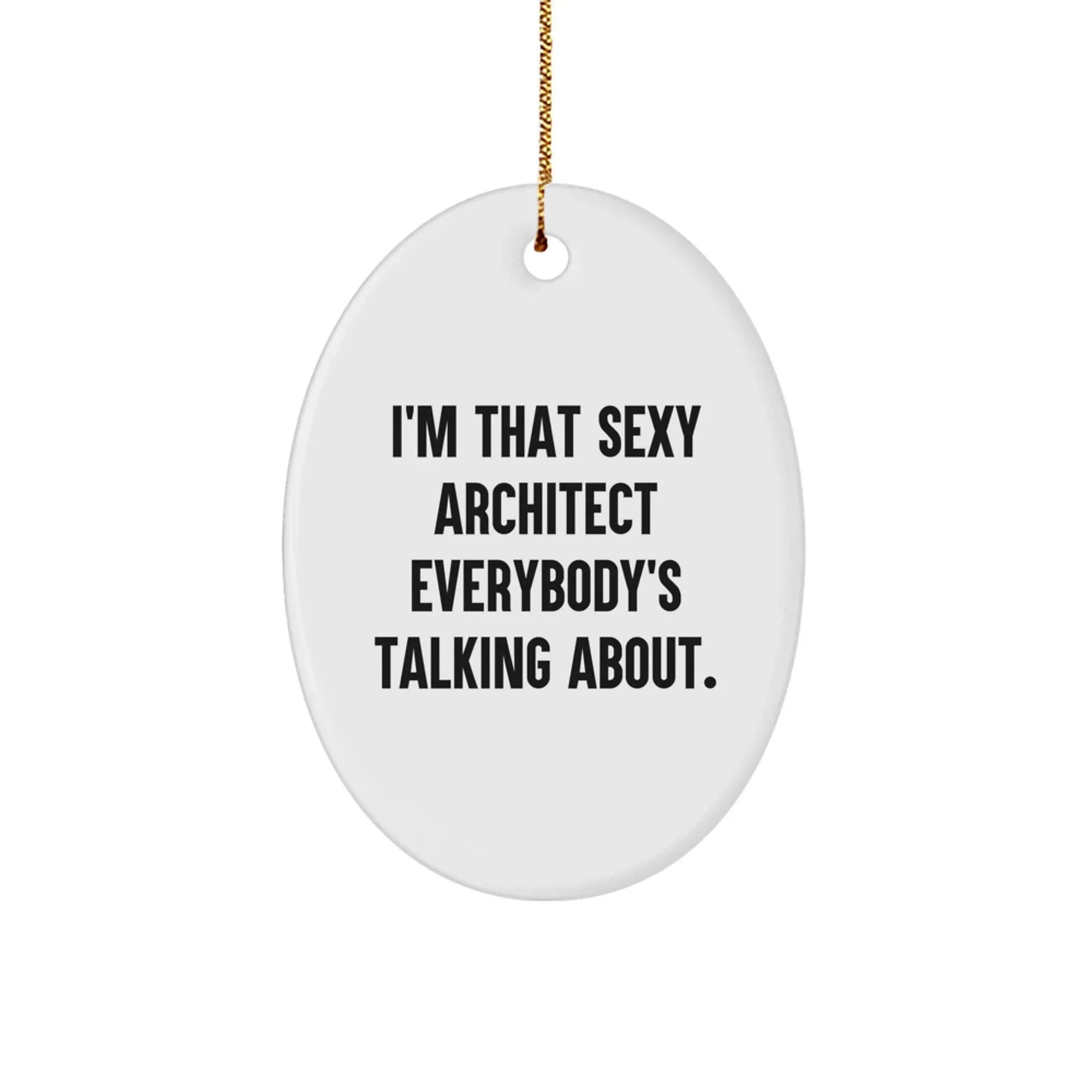 Funny Sexy Architect Oval Ornament Gifts from Friends and Family, Christmas Unique Gifts for Men, Women, and Coworkers