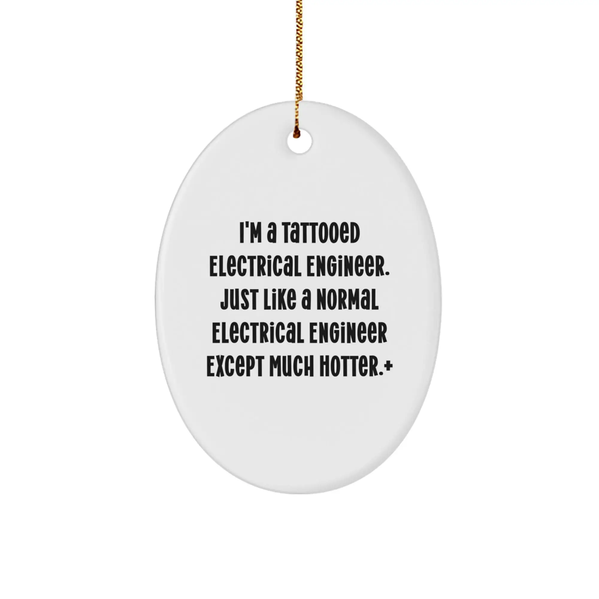 Funny Electrical Engineer Gifts for Men - Oval Ornament from Friends - Christmas Unique Decor - Image 1