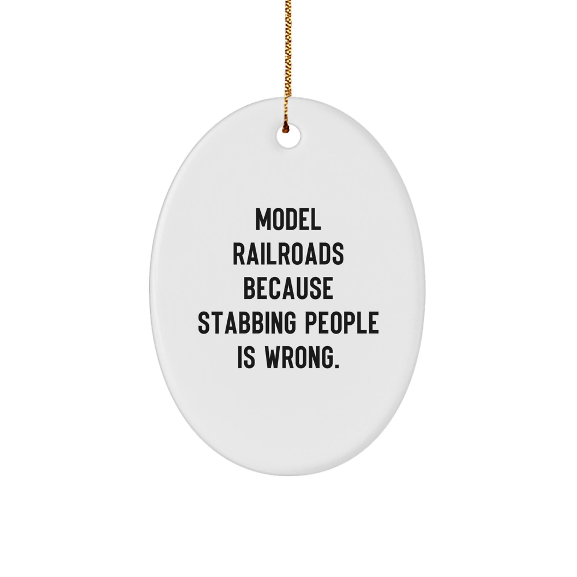 Funny Oval Ornament Gifts from Men for Model Railroads Friends and Family this Christmas - Image 1