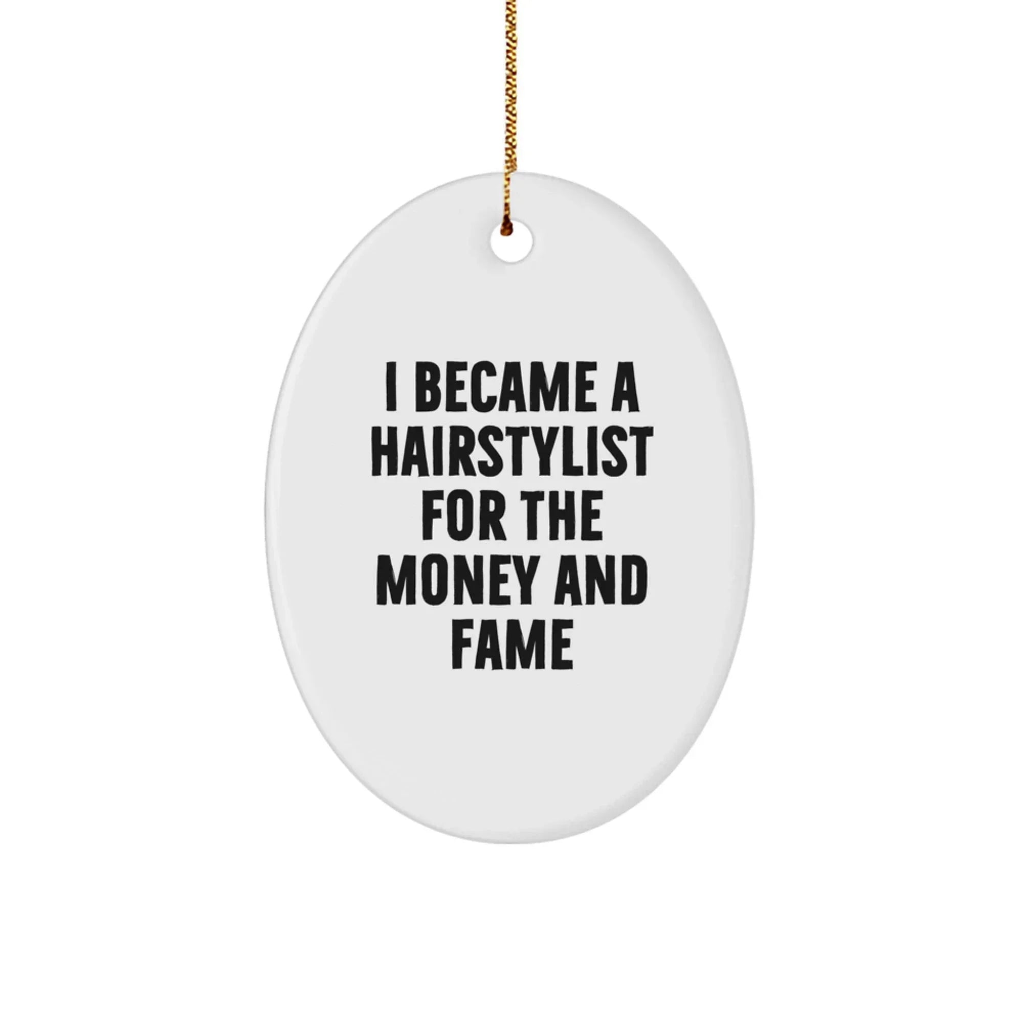 Funny Hairstylist Gifts from Men to Friends for Christmas Oval Ornaments