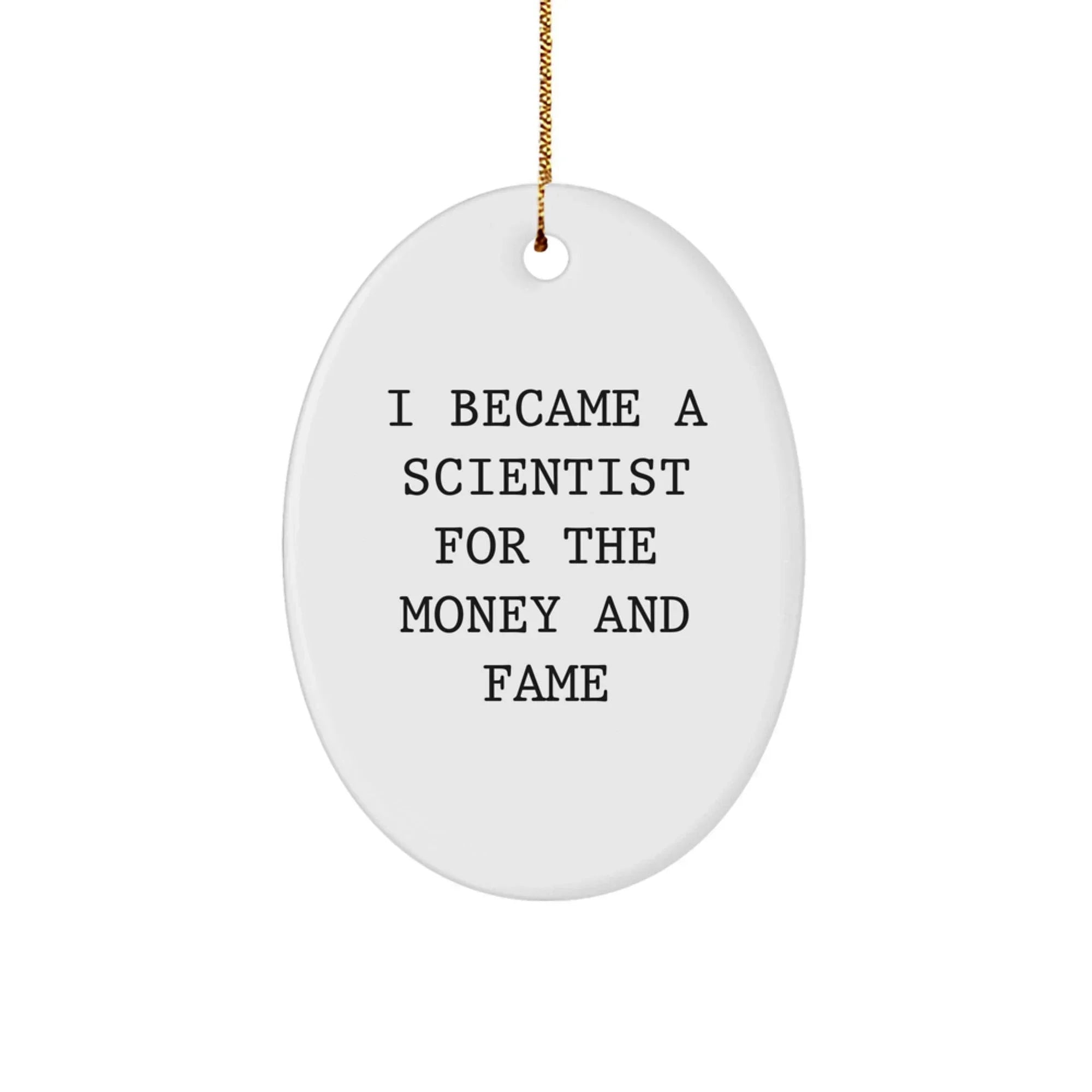 Funny Scientist Oval Ornament for Men and Women Gifts from Friends, Coworkers, and Family - Unique Christmas Decorations