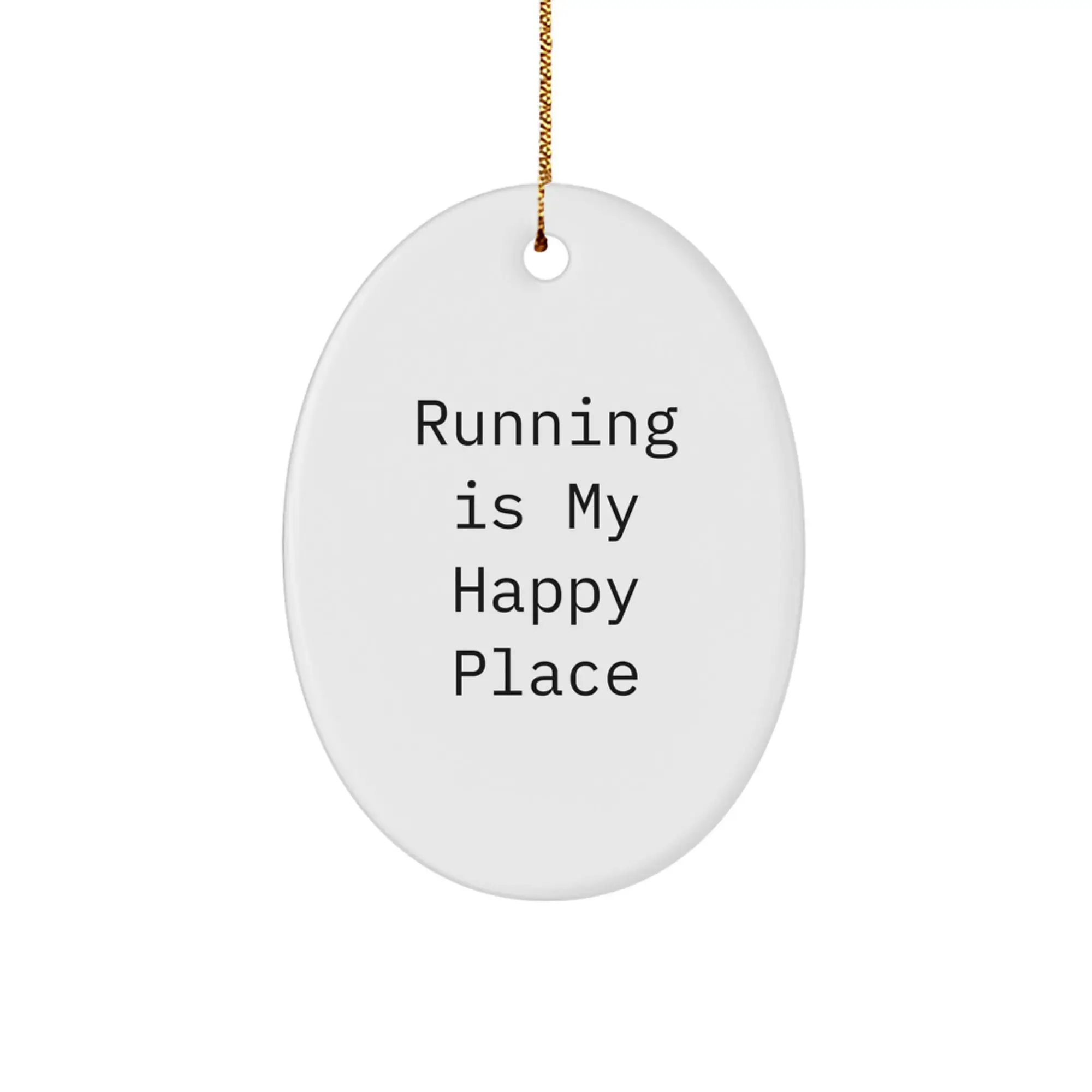 Funny Running Gifts for Him, Oval Ornament from Men, Perfect Christmas Unique Gifts - Image 1