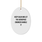 Aerospace Engineer Gifts, Keep Calm and Let the Pro Handle It, Oval Ornament, Christmas Unique Gifts from Friends