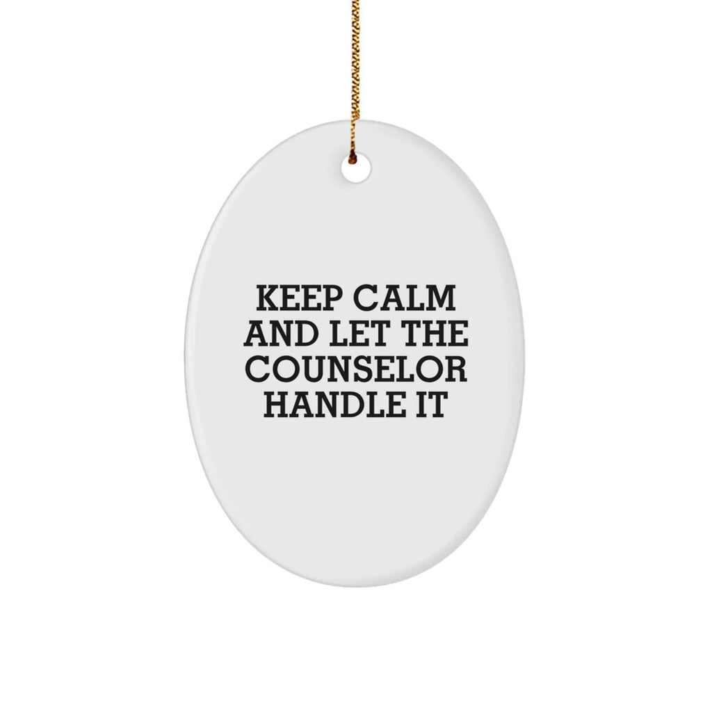 Cute Counselor Oval Ornament Gifts from Family for Counselor Christmas Unique