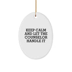 Cute Counselor Oval Ornament Gifts from Family for Counselor Christmas Unique