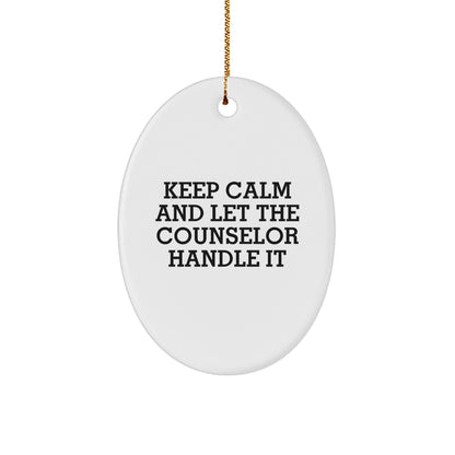 Cute Counselor Oval Ornament Gifts from Family for Counselor Christmas Unique - Image 1