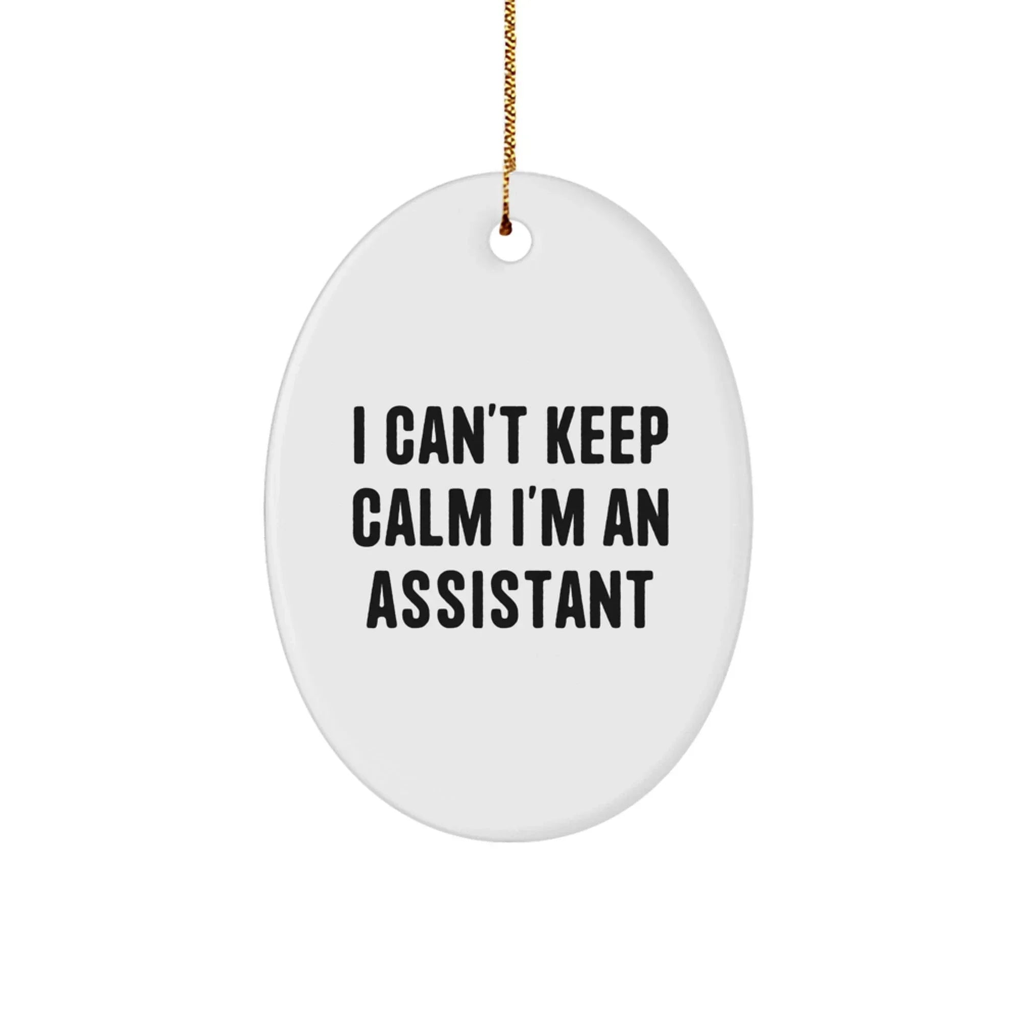Funny Christmas Unique Gifts from Friends for Assistant Oval Ornament I Can't Keep Calm I'm An Assistant
