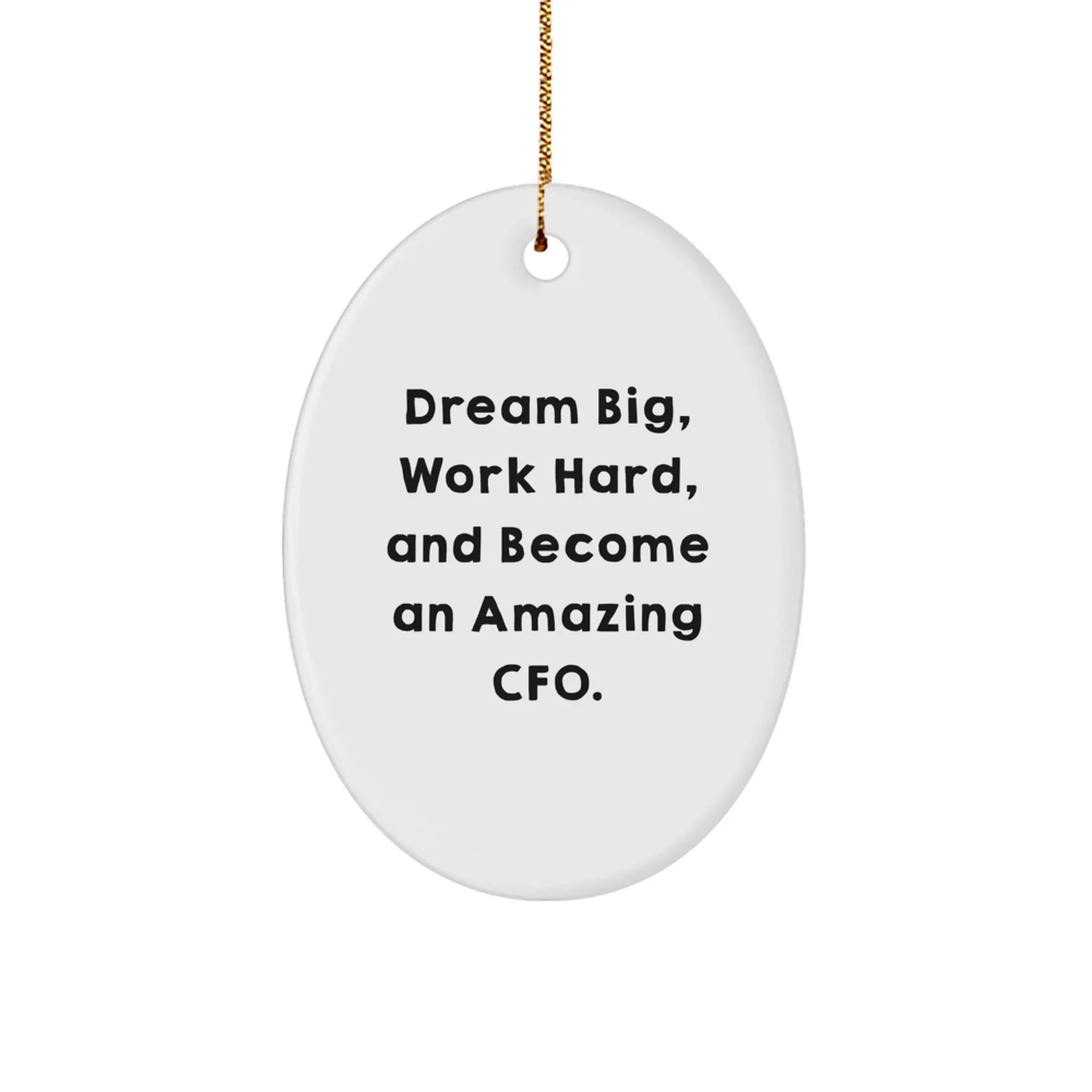 Funny CFO Gifts from Mom, Oval Ornament, Dream Big and Work Hard Quote - Unique Christmas Unique Gifts for CFO, Men, Women, Friends, Coworkers, Family