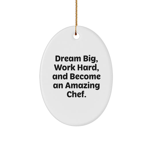 Inspirational Chef Gifts from Friends for Men, Funny Oval Ornament Quote, Christmas Unique Gifts, Gift Ideas for Chef - Image 1