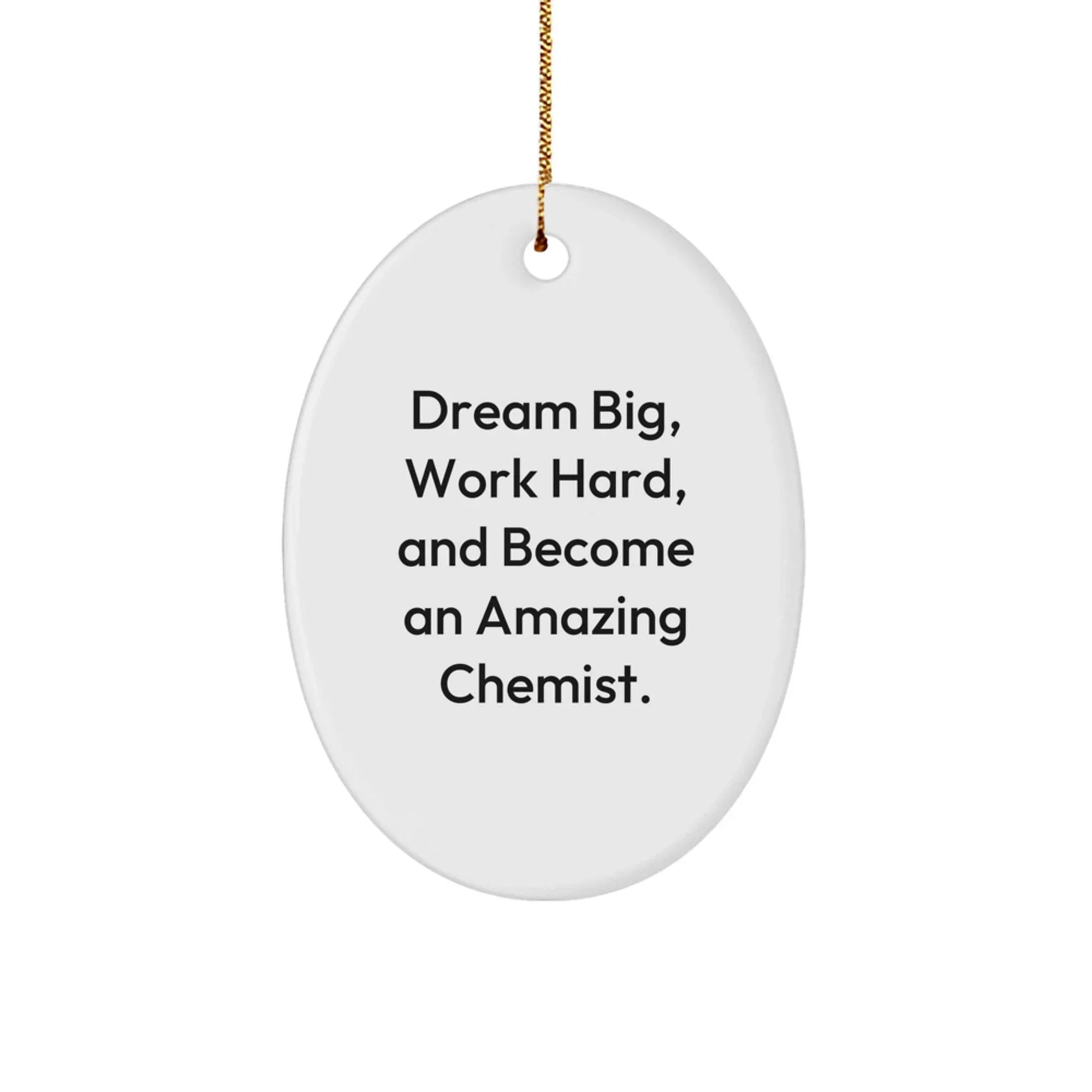 Funny Chemist Gifts from Men to Friends - Oval Ornament, Dream Big Work Hard Quote, Christmas Unique Decorations for Home Office Desk